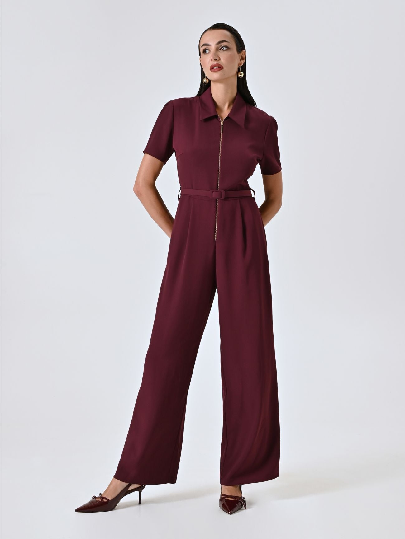 Rinascimento Burgundy Jumpsuit