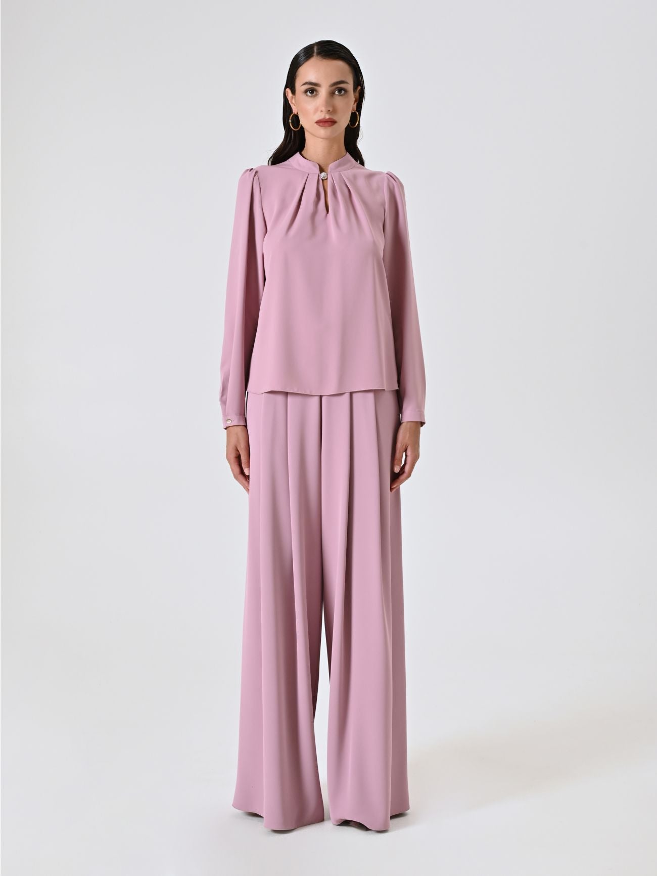 Rinascimento Blouse met diamant detail mauve