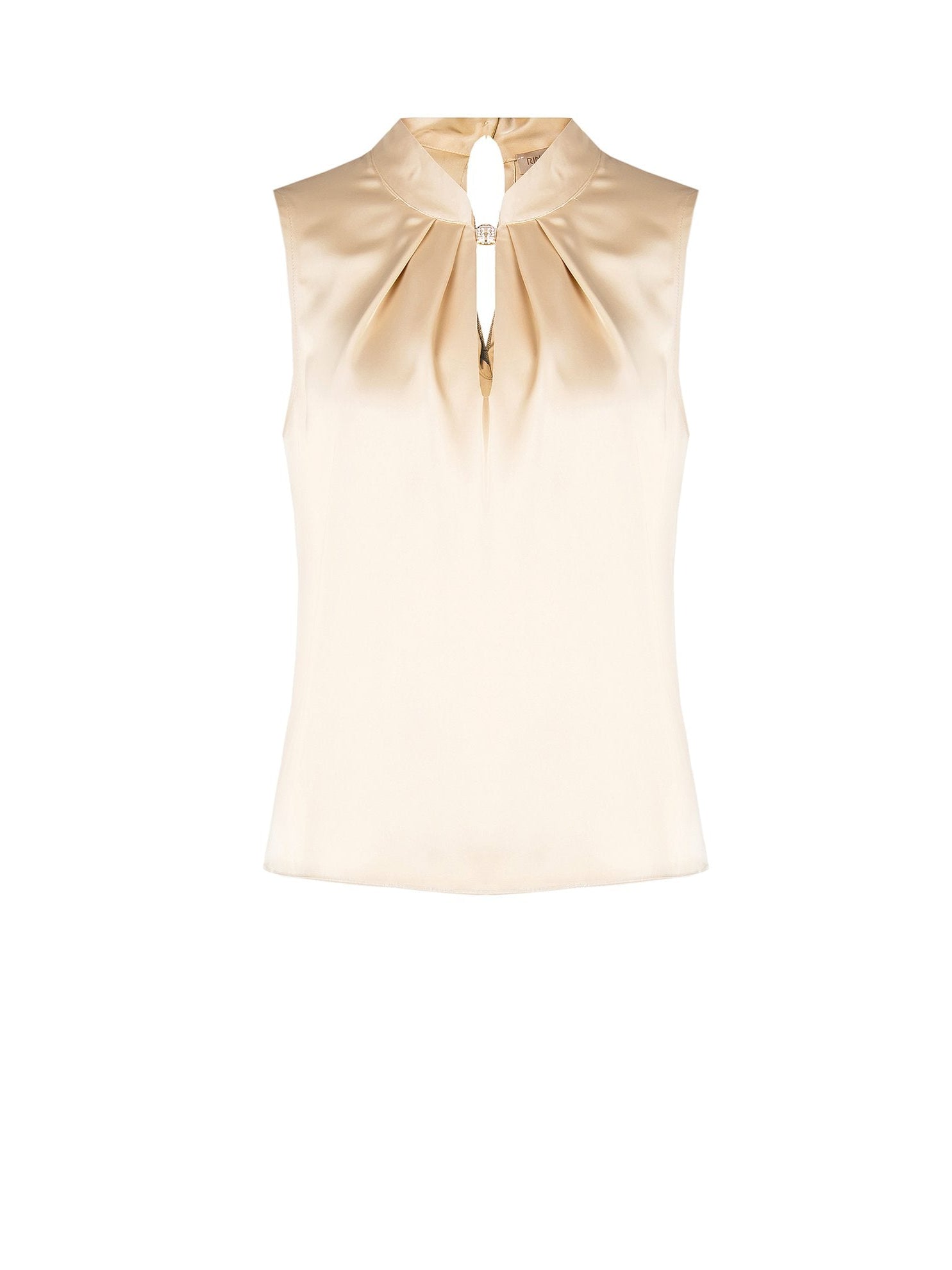 Rinascimento Beige Blouse met Mandarin detail