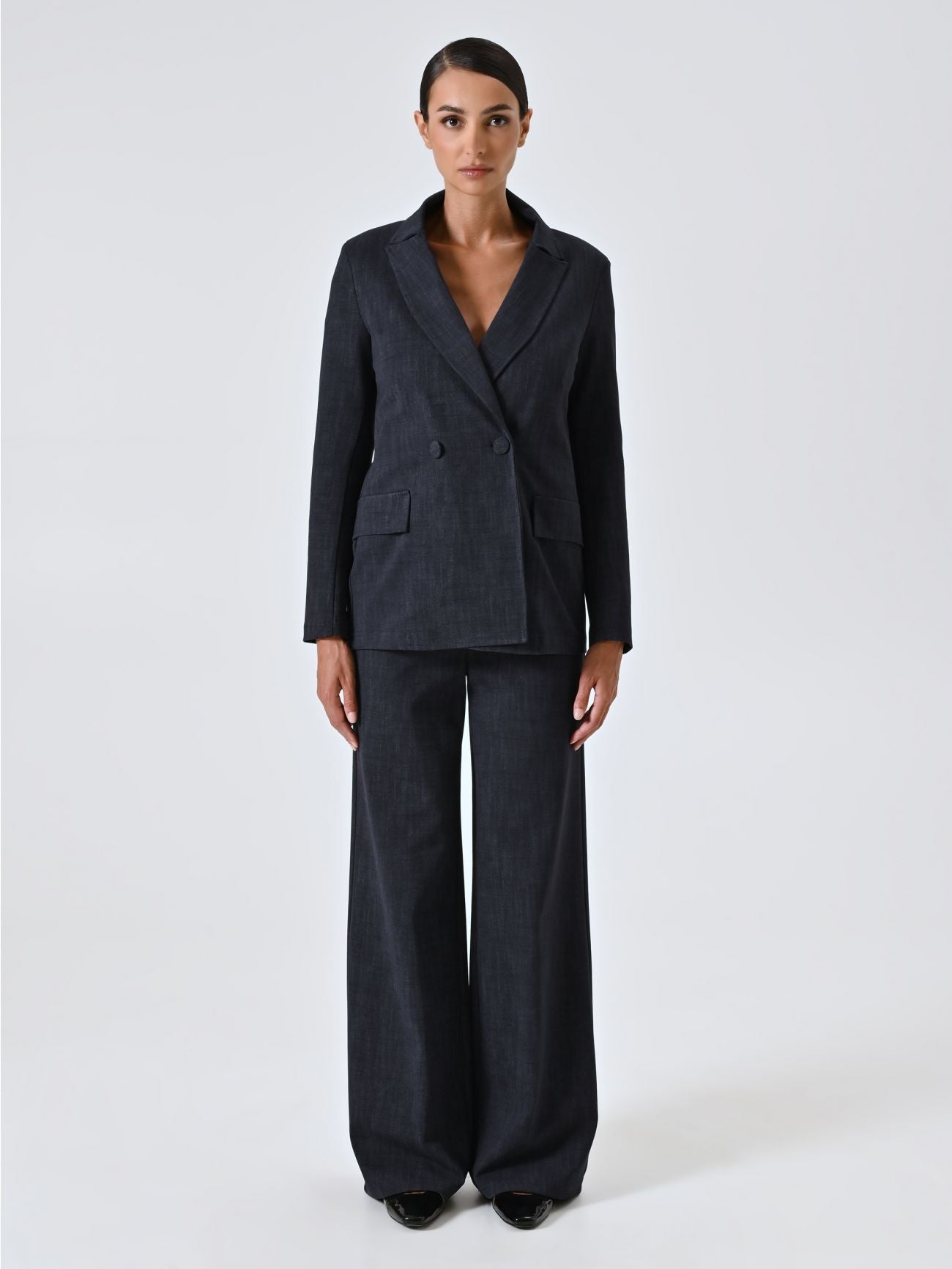 Rinascimento Blue Slub Milano-Stitch blazer