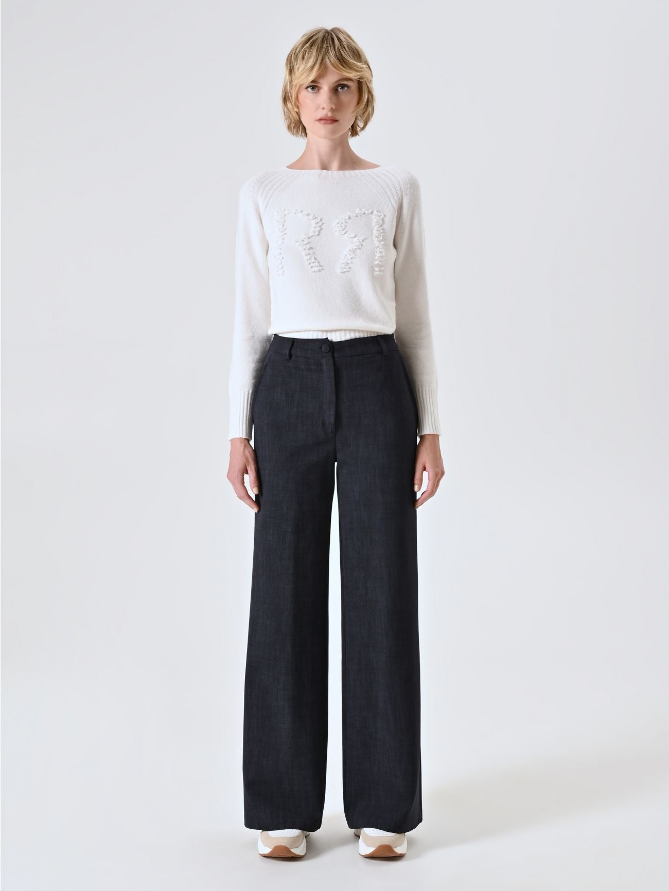 Rinascimento Blue Slub Milano-Stitch broek