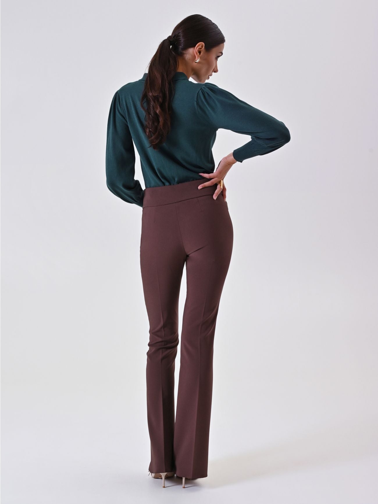 Rinascimento Chocolate Flared broek