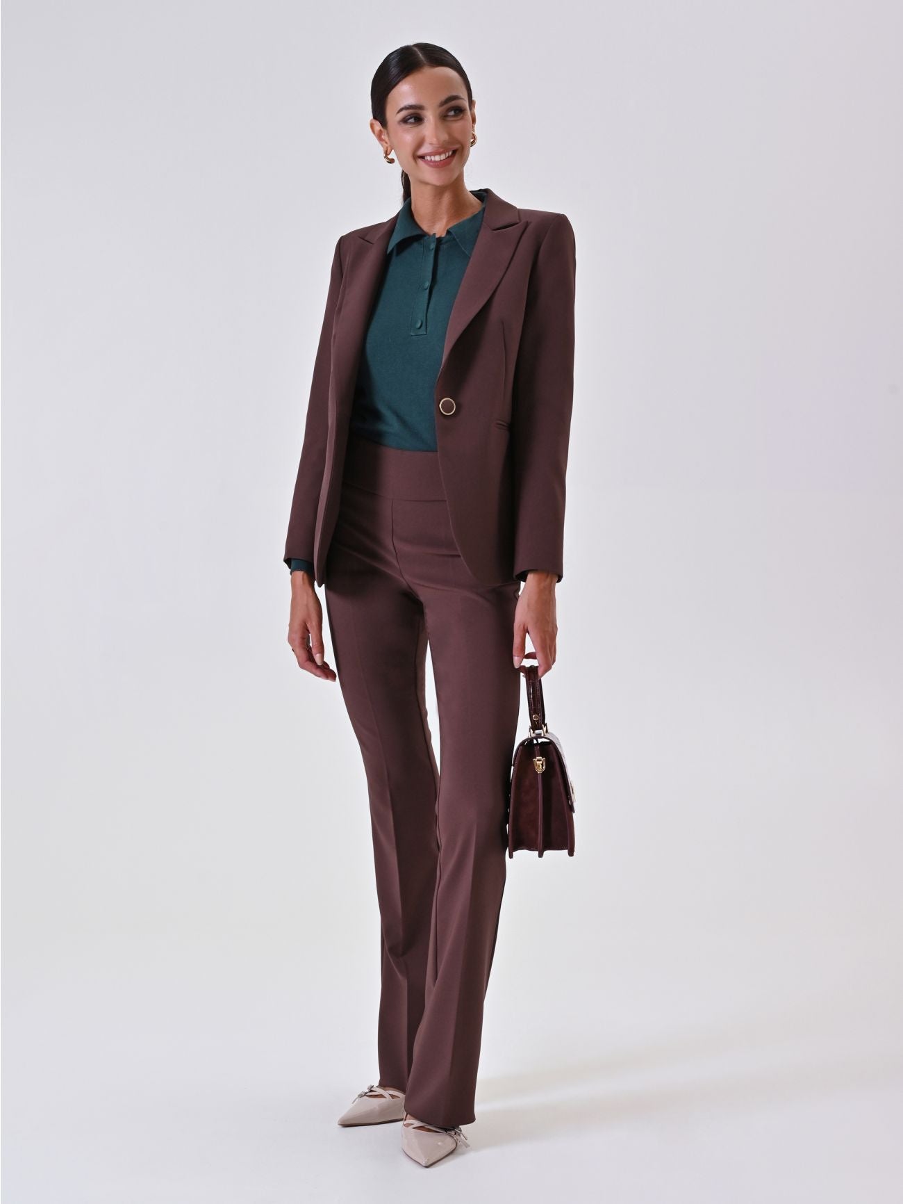 Rinascimento Chocolate Flared broek