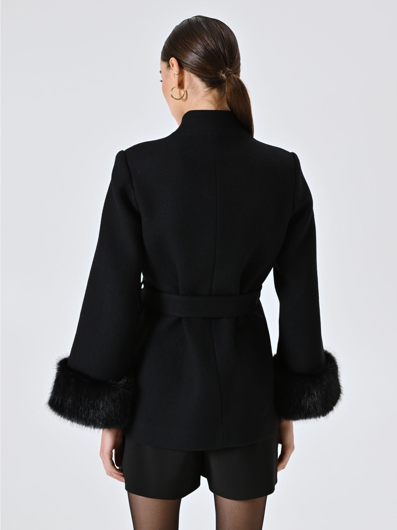 Rinascimento Jas kort met Fake Fur effect zwart