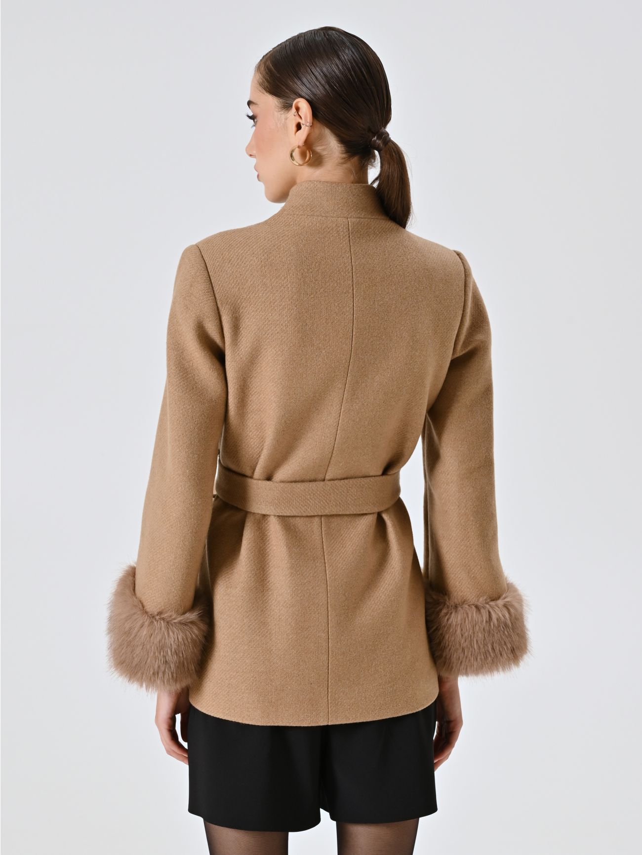 Rinascimento Jas Kort met Fake Fur effect beige