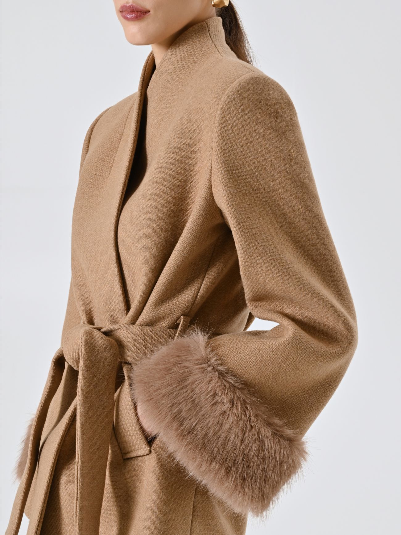 Rinascimento Jas Kort met Fake Fur effect beige
