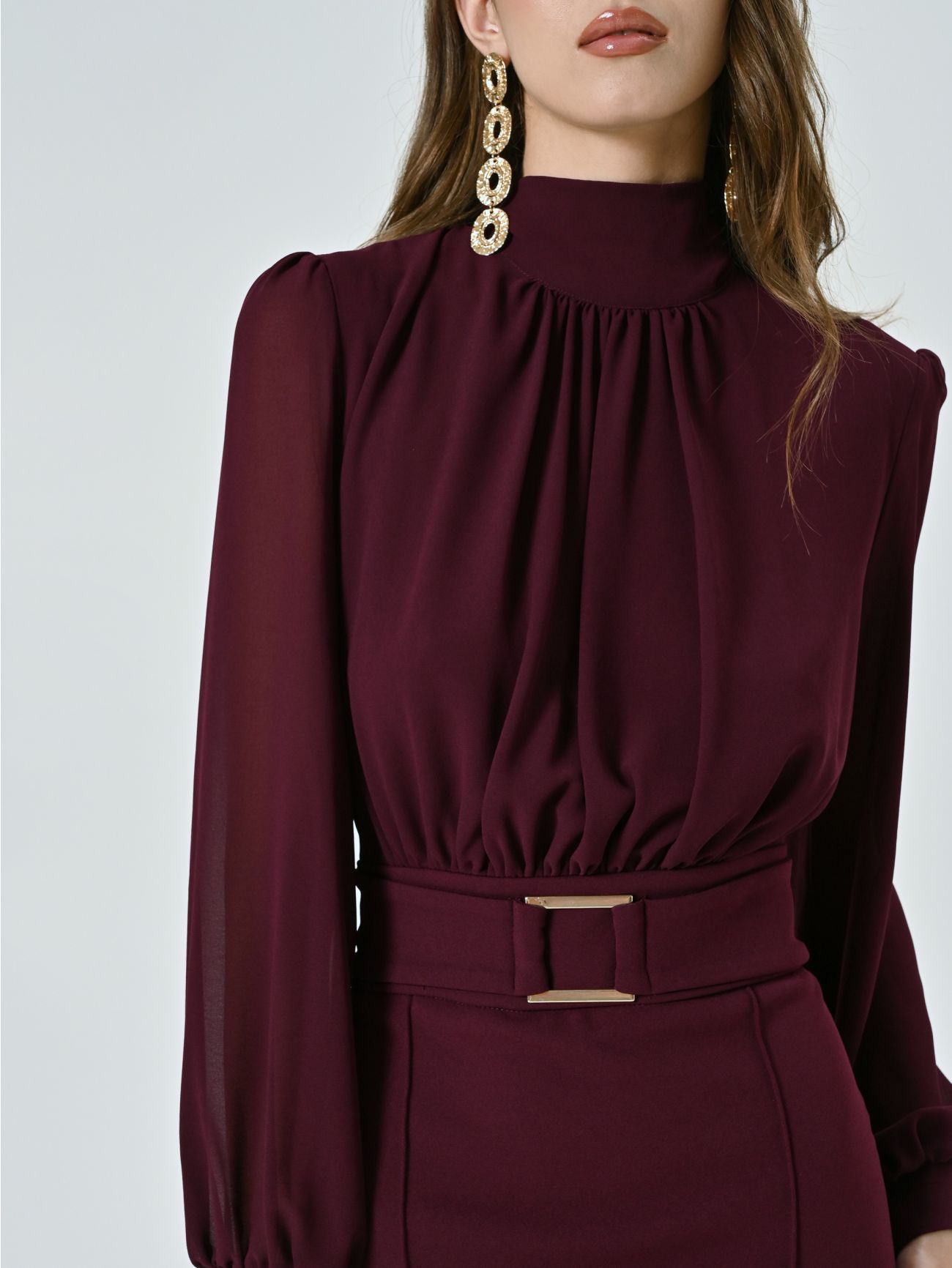 Rinascimento Giorgia Palmas X Sheath Dress – Burgundy