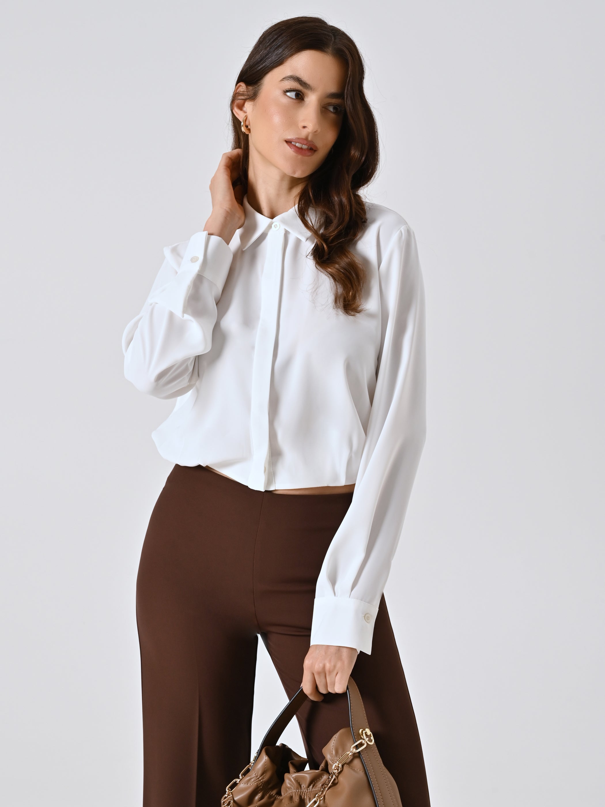 Rinascimento Cropped Witte Blouse
