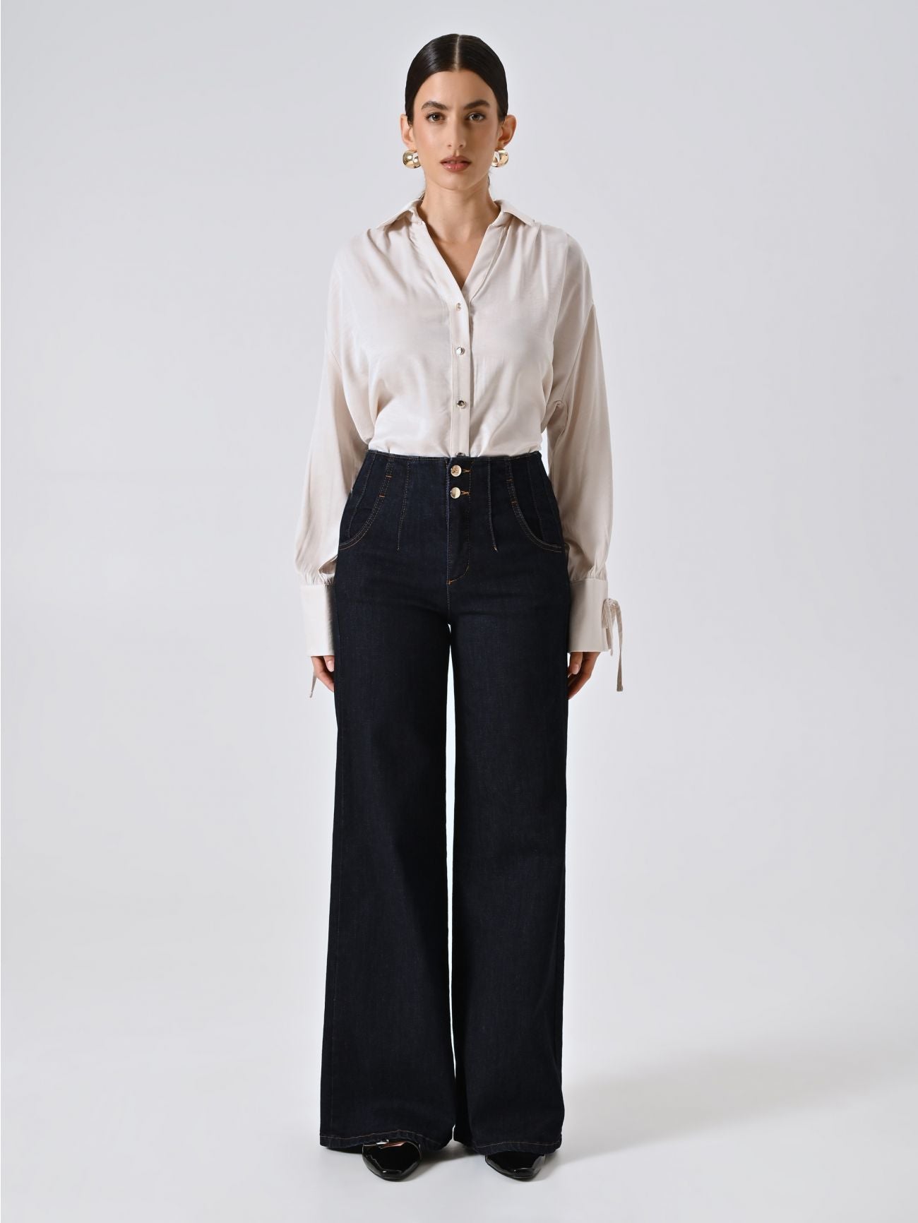 Rinascimento Dark-Wash Wide Jeans