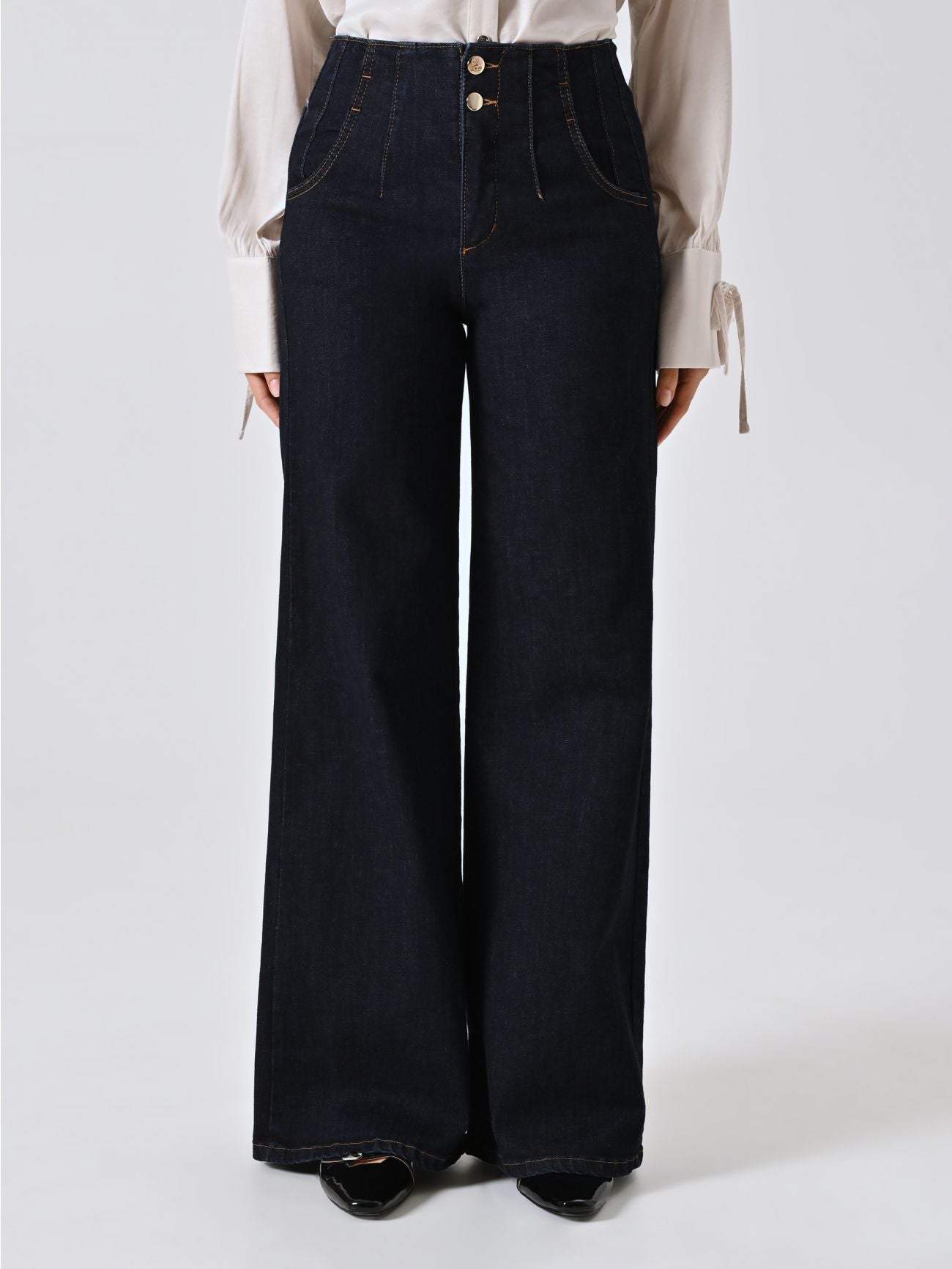 Rinascimento Dark-Wash Wide Jeans