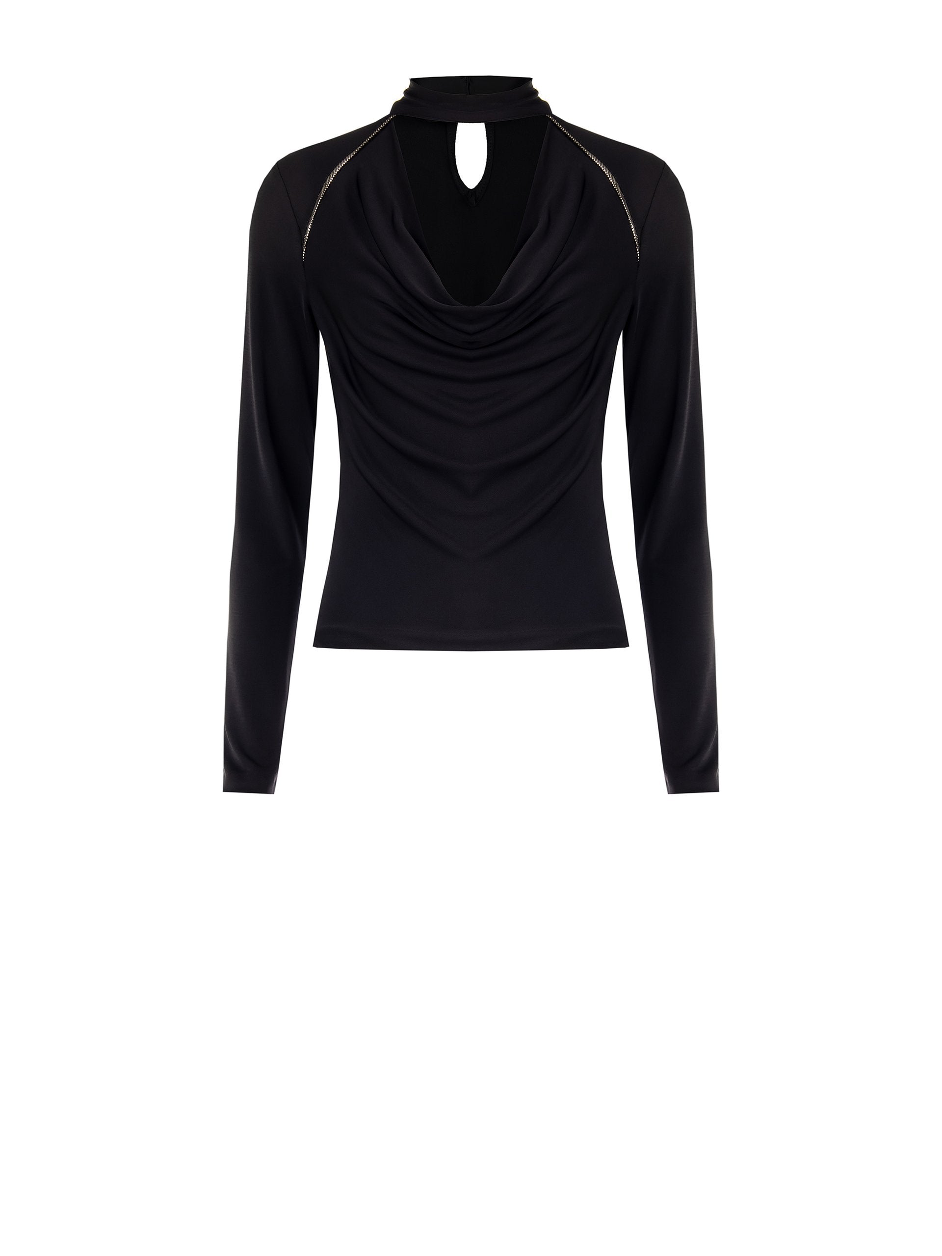 Rinascimento Shaped Top met Lange Mouwen zwart