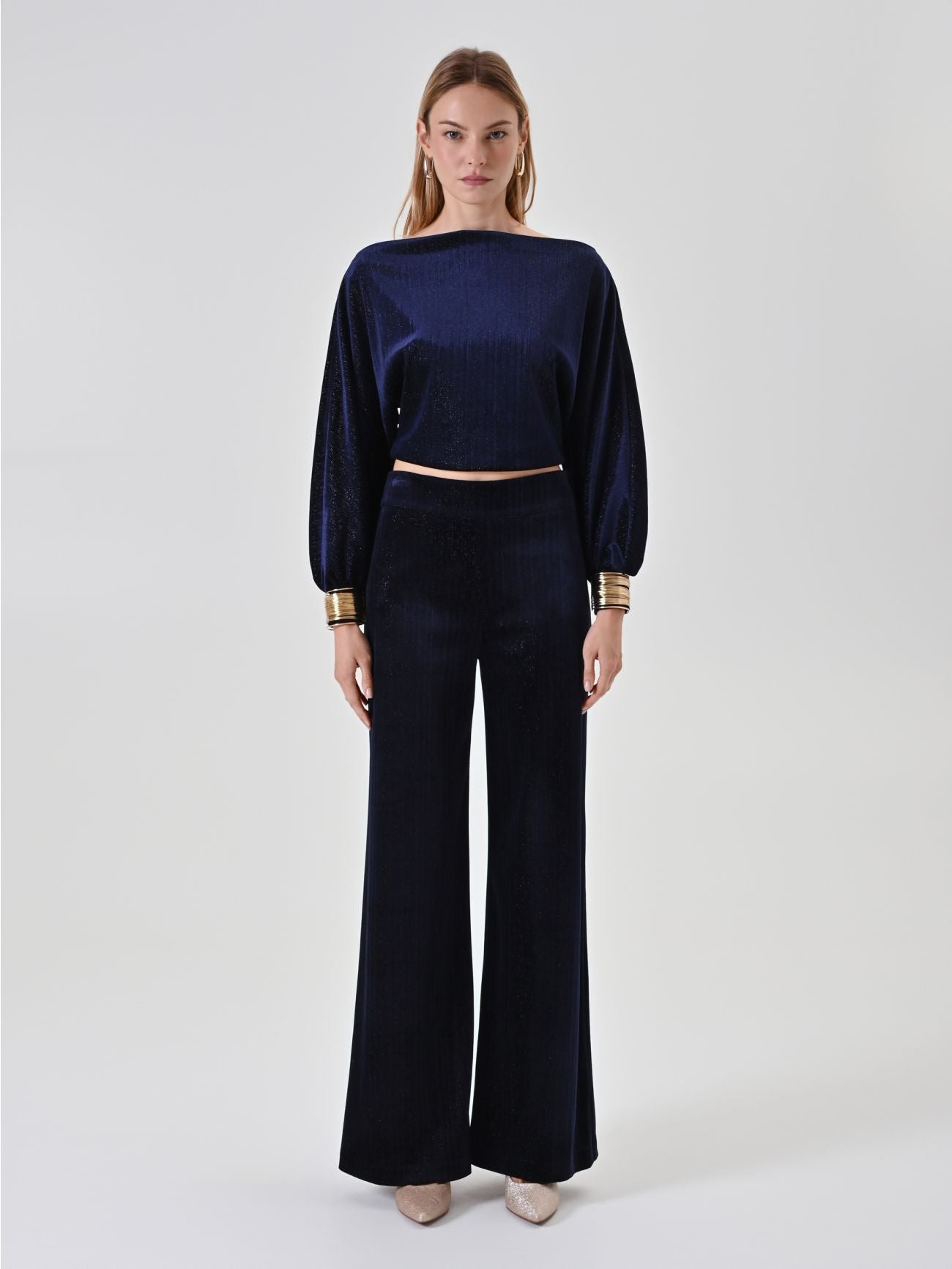 Rinascimento Navyblauwe Straight-Leg Broek