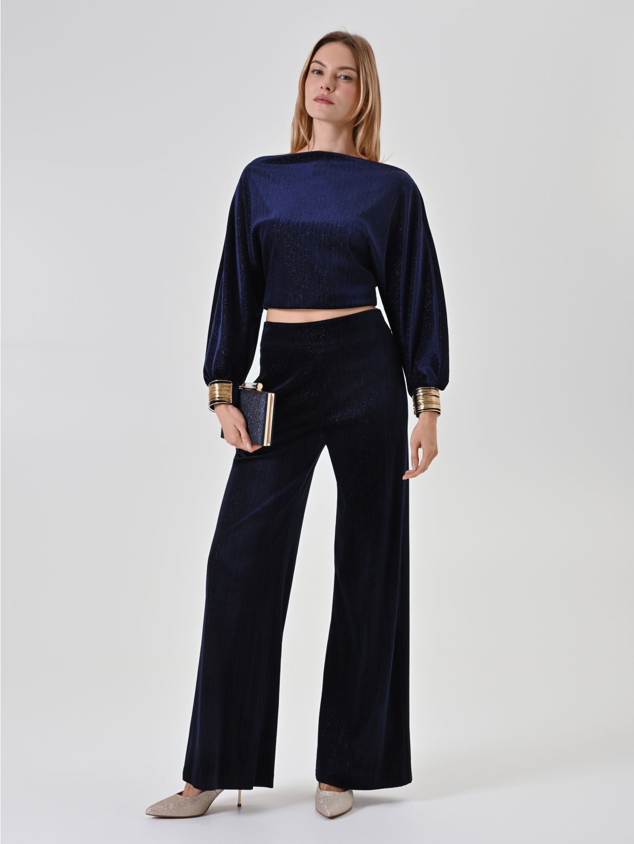 Rinascimento Navyblauwe Straight-Leg Broek