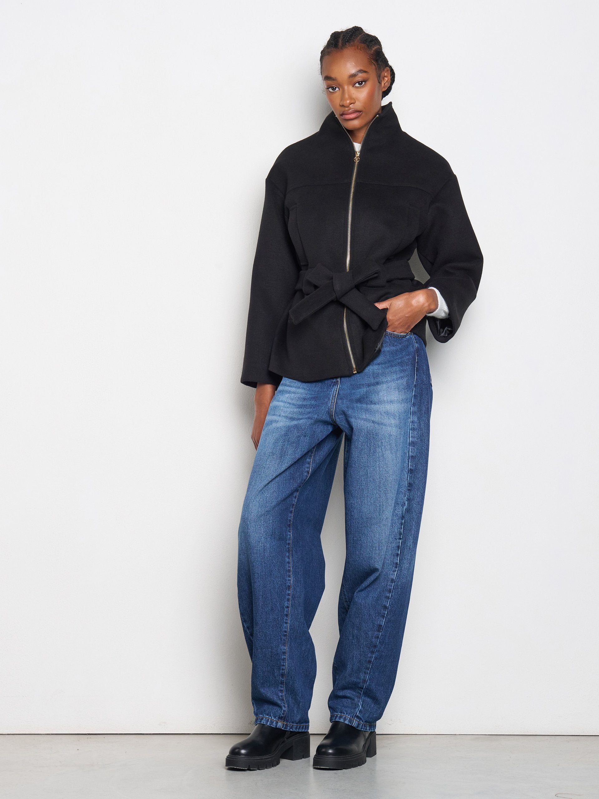 Rinascimento Jas met ceintuur zwart