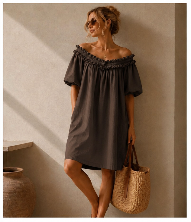 MVD Ibiza Midi Jurk Brown