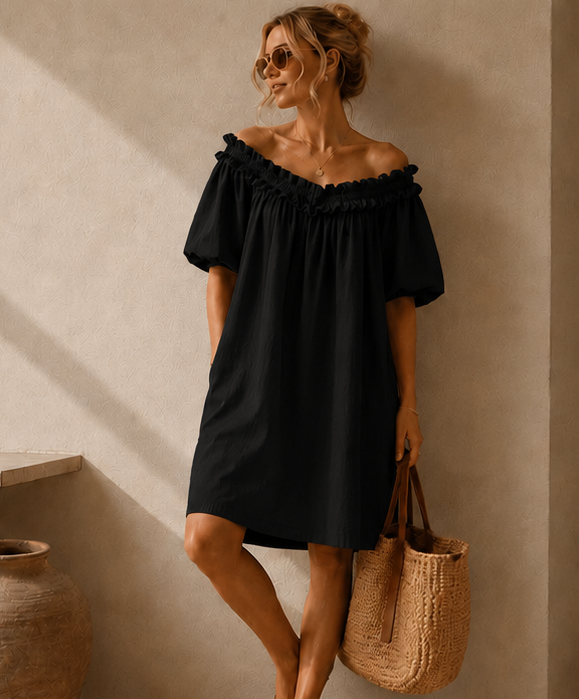 MVD Ibiza Midi Jurk Zwart