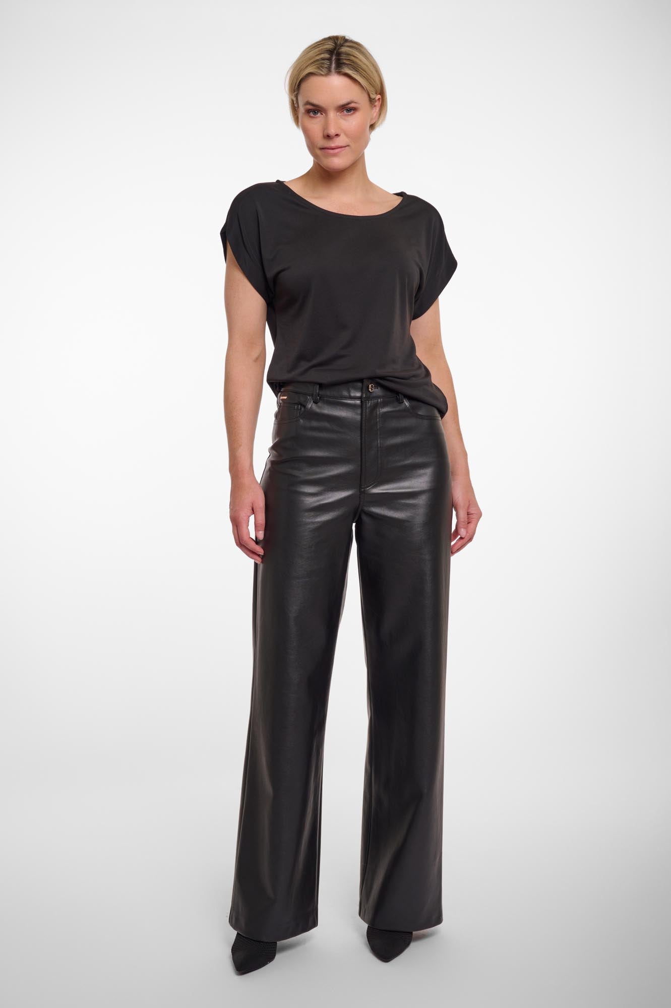 Rino & Pelle Vegan Leather broek zwart