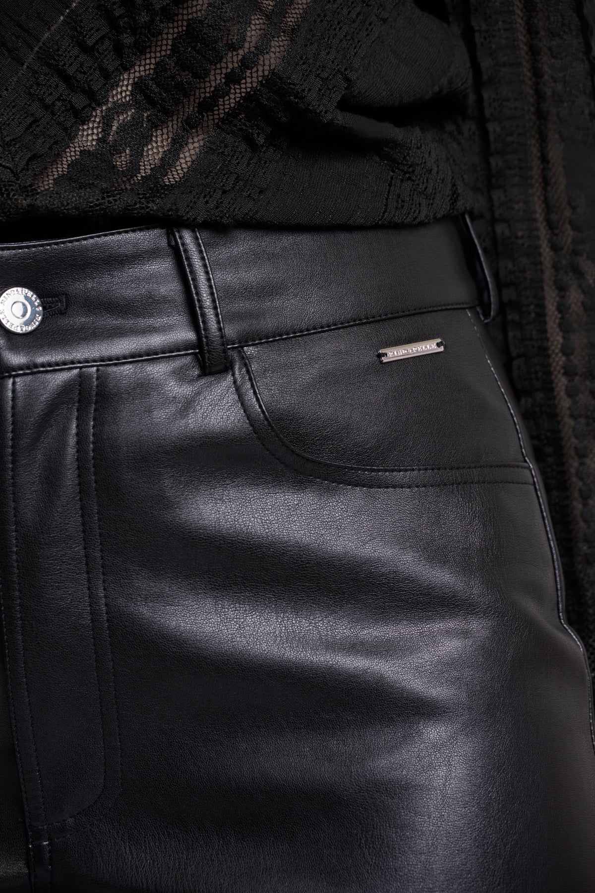 Rino & Pelle Corian Faux Leather Pantalon Black