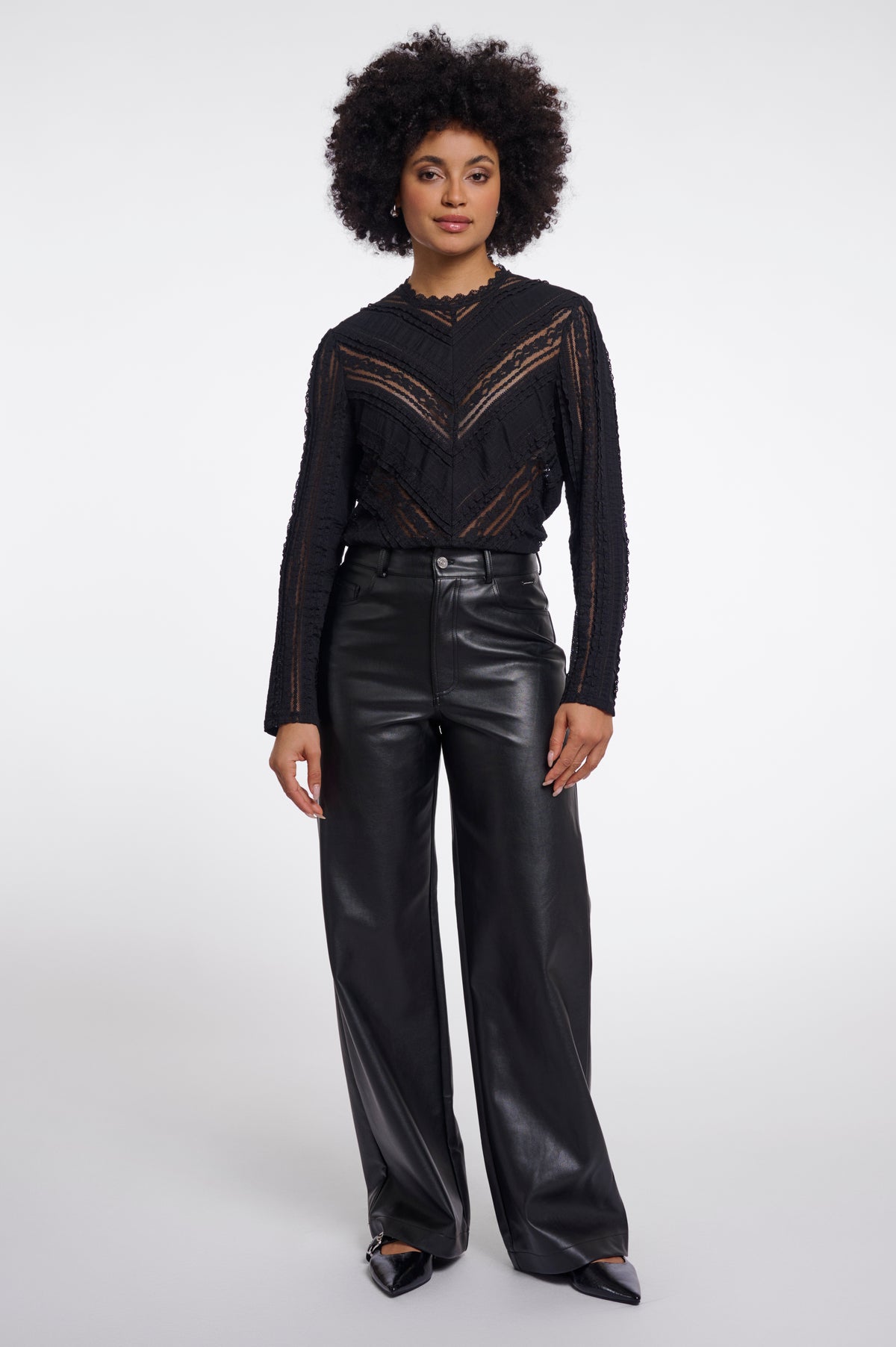 Rino & Pelle Corian Faux Leather Pantalon Black