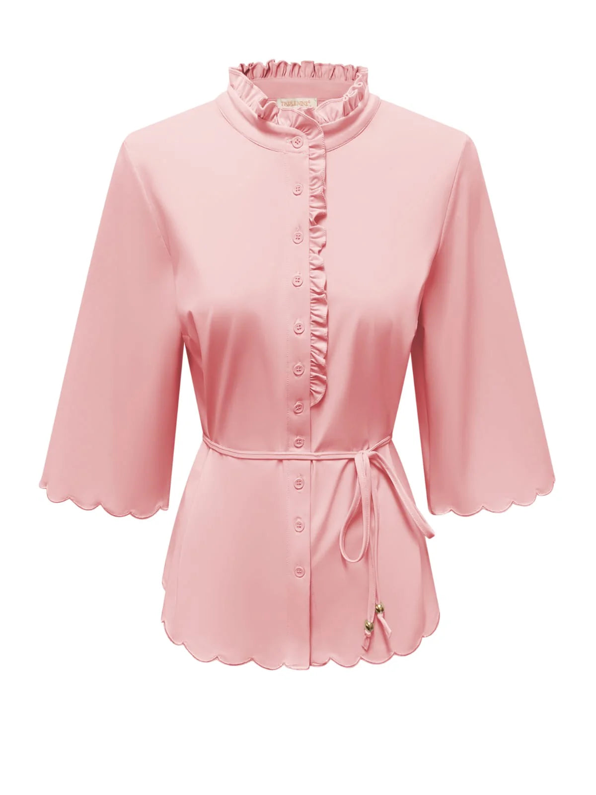 Triple Nine Blouse Ruffle Powder Pink