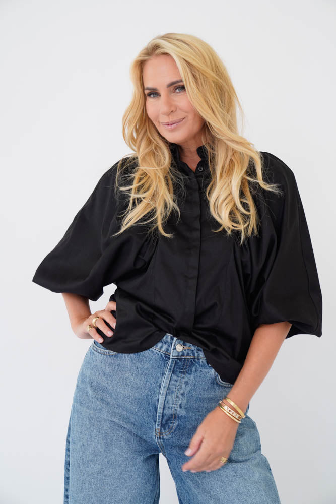 Est’Seven Guinevere blouse zwart