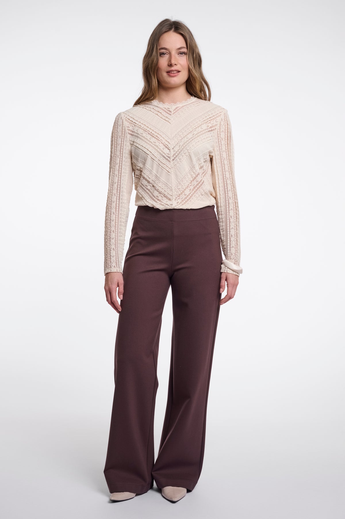 Rino & Pelle Habi Regular Wide Leg Pants Peated