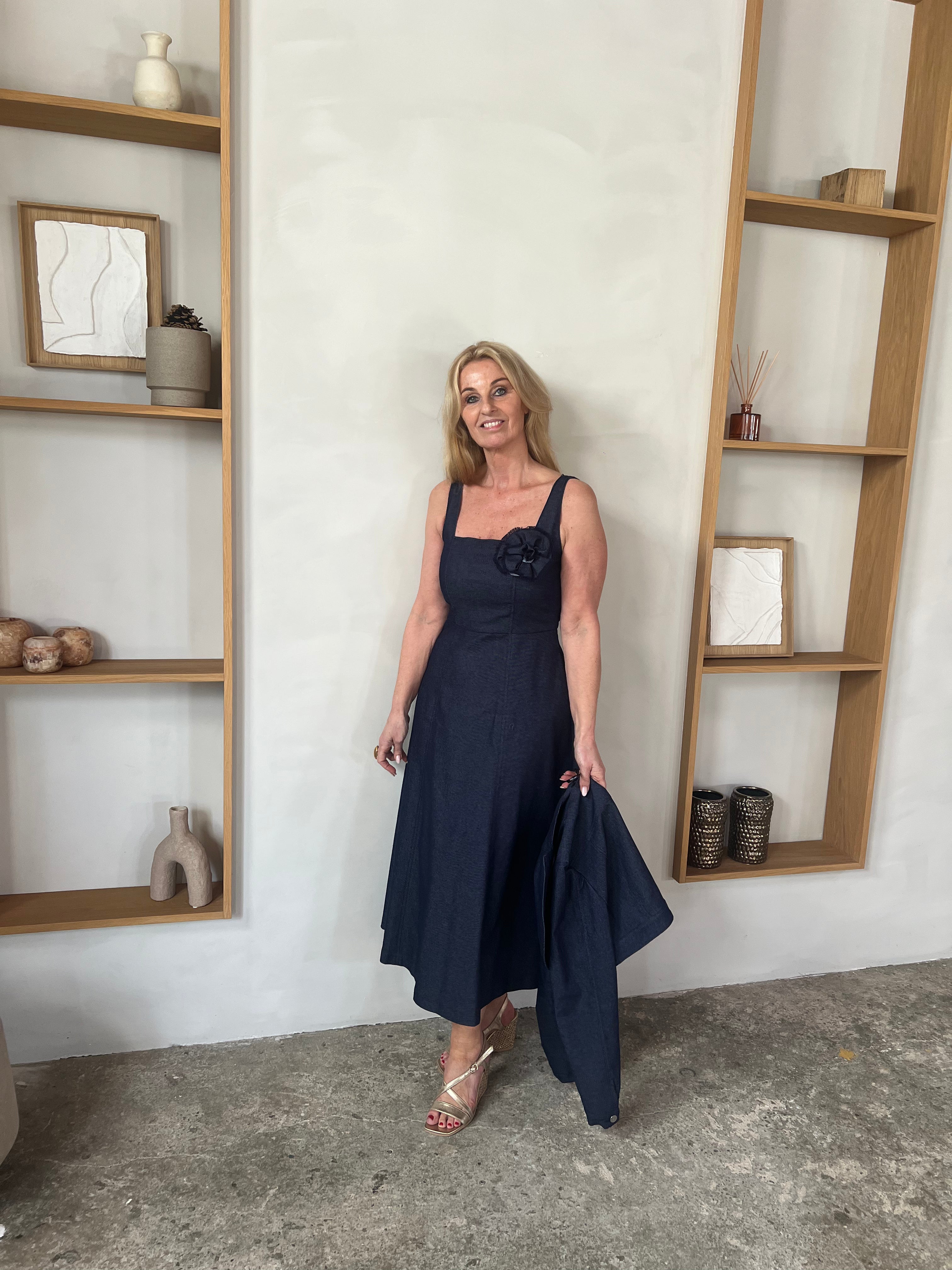 Swing Denim A-Line Jurk