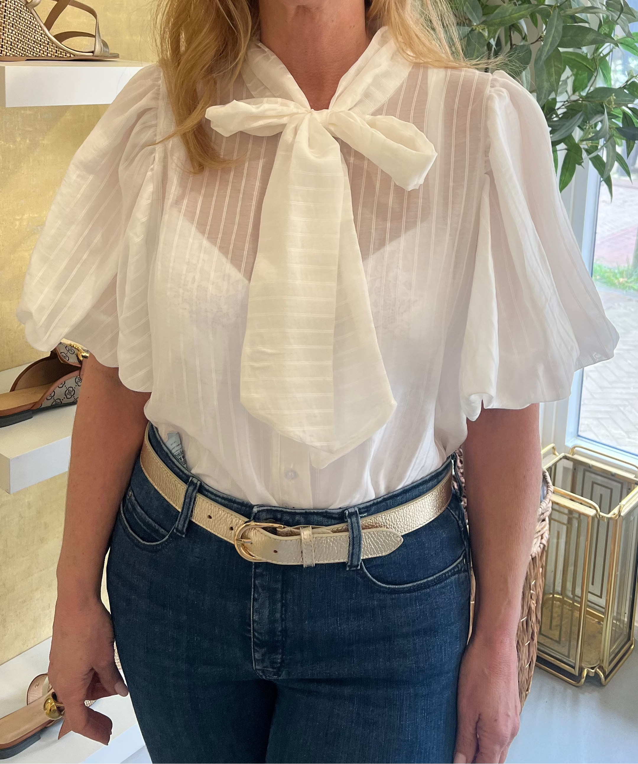 MVD Soft Bow Blouse White