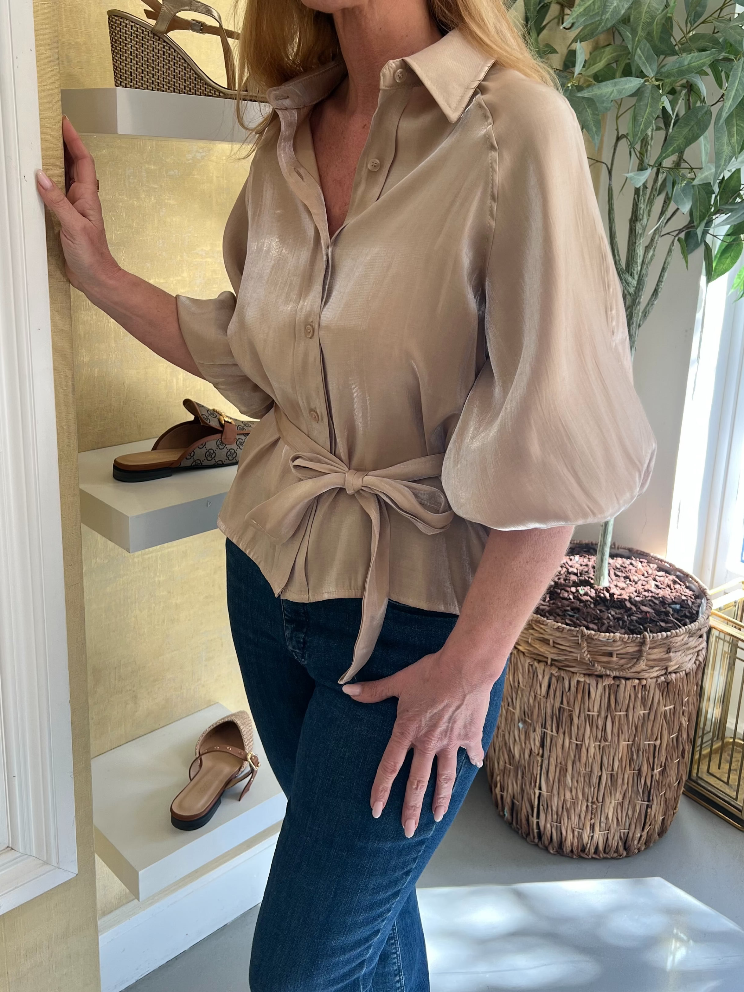 MVD Satin Look Blouse Gold