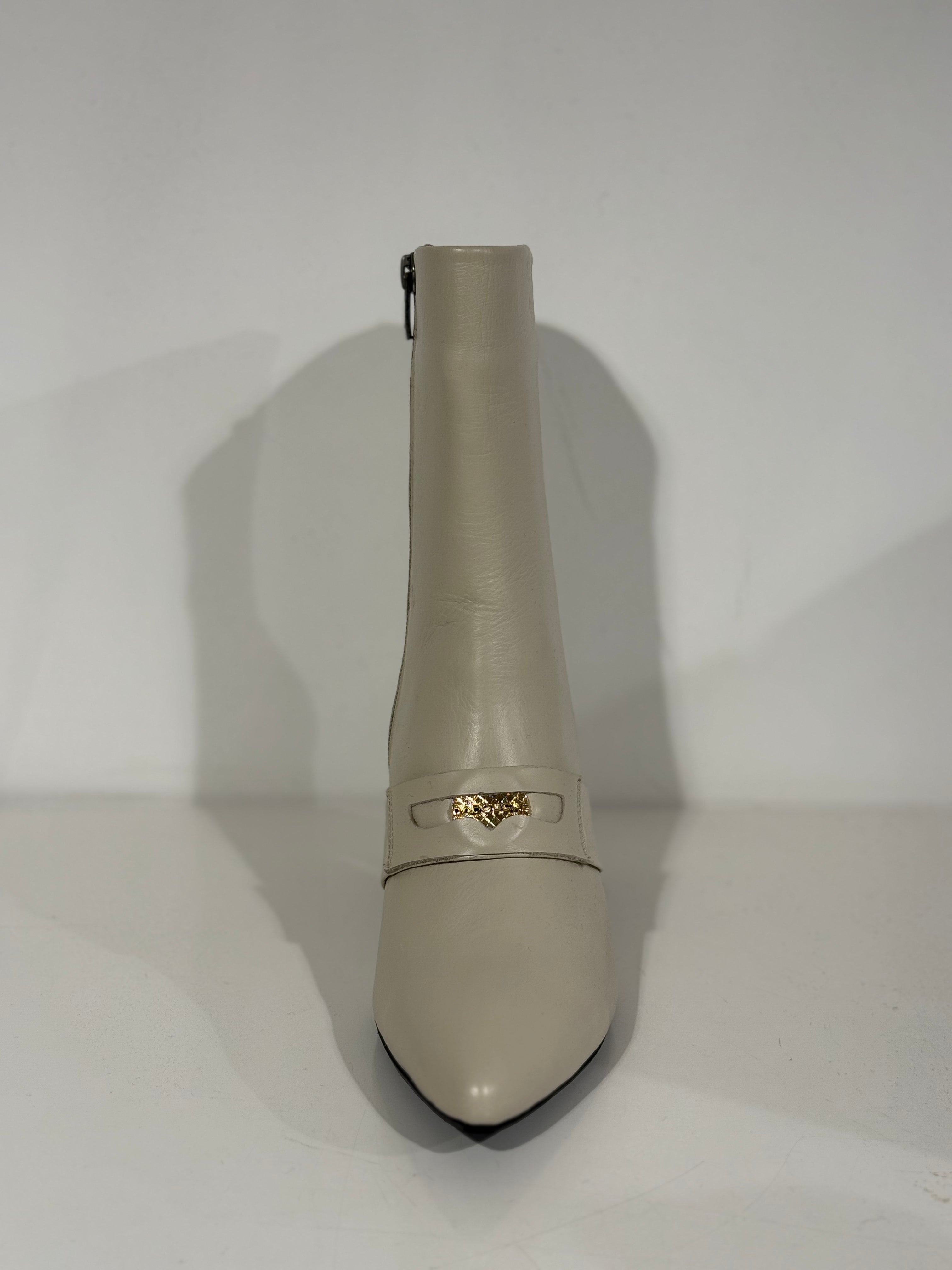 Babouche Aura enkellaarsjes Off White