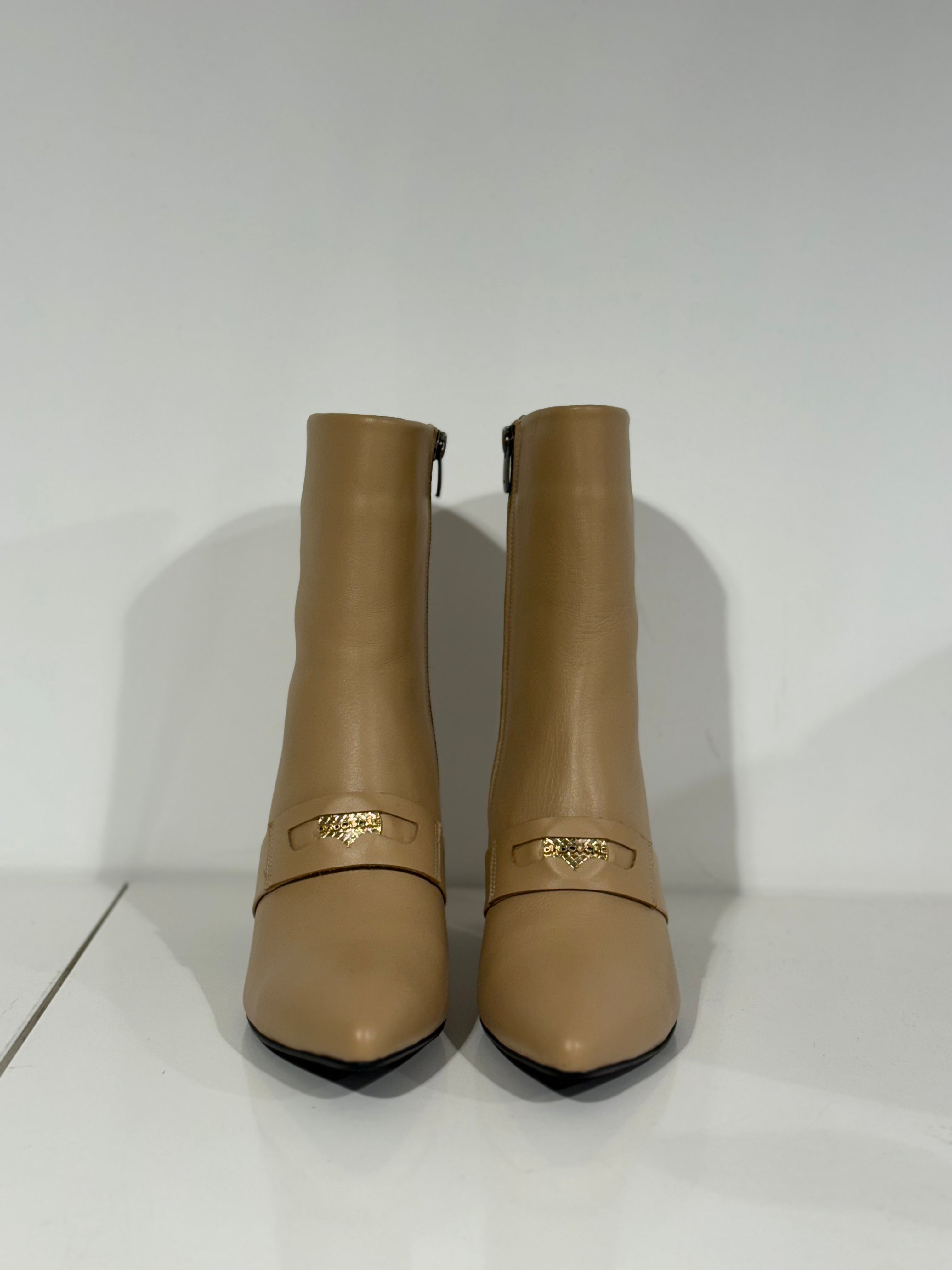 Babouche Aura enkellaarsjes Beige