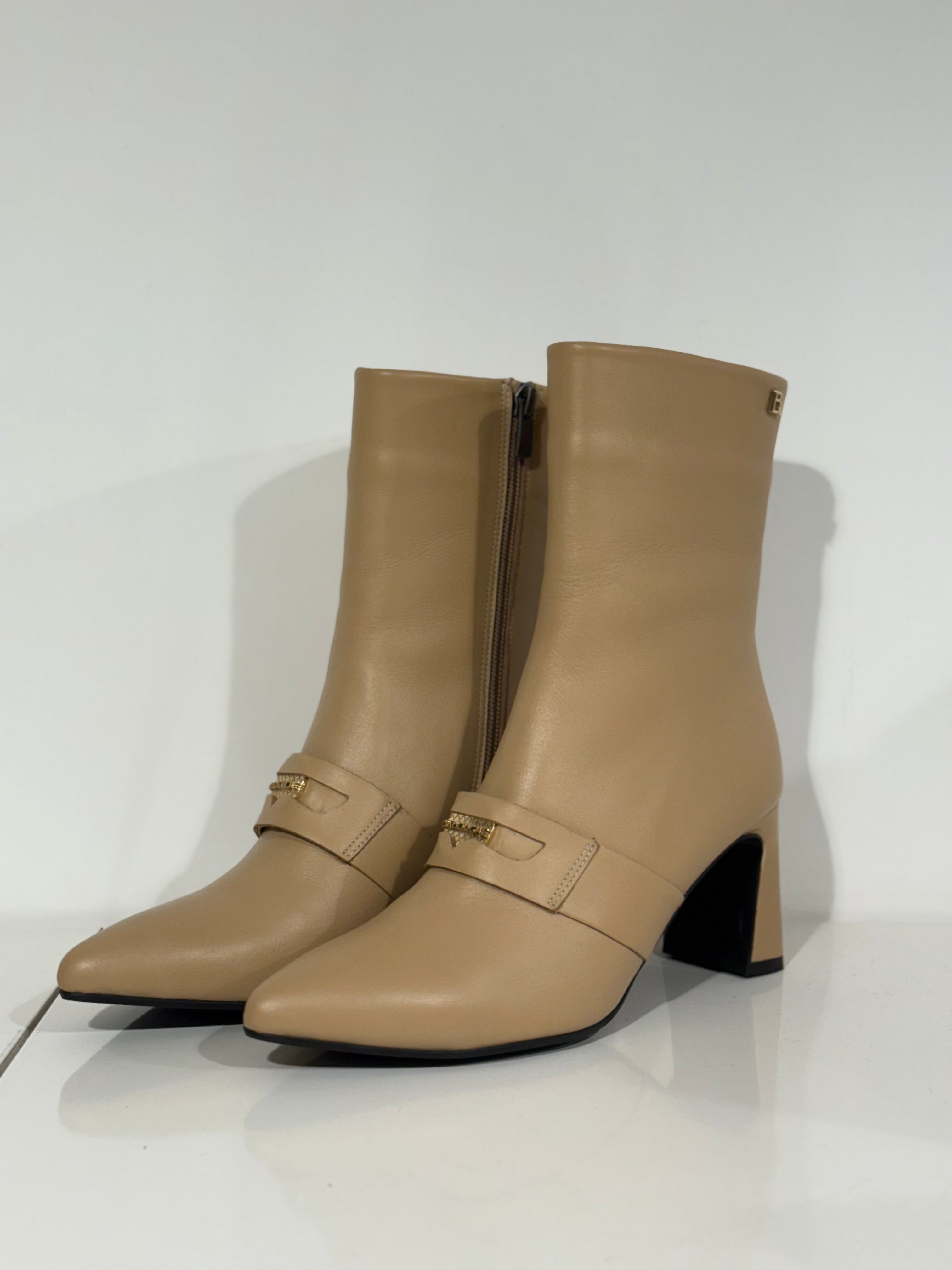 Babouche Aura enkellaarsjes Beige