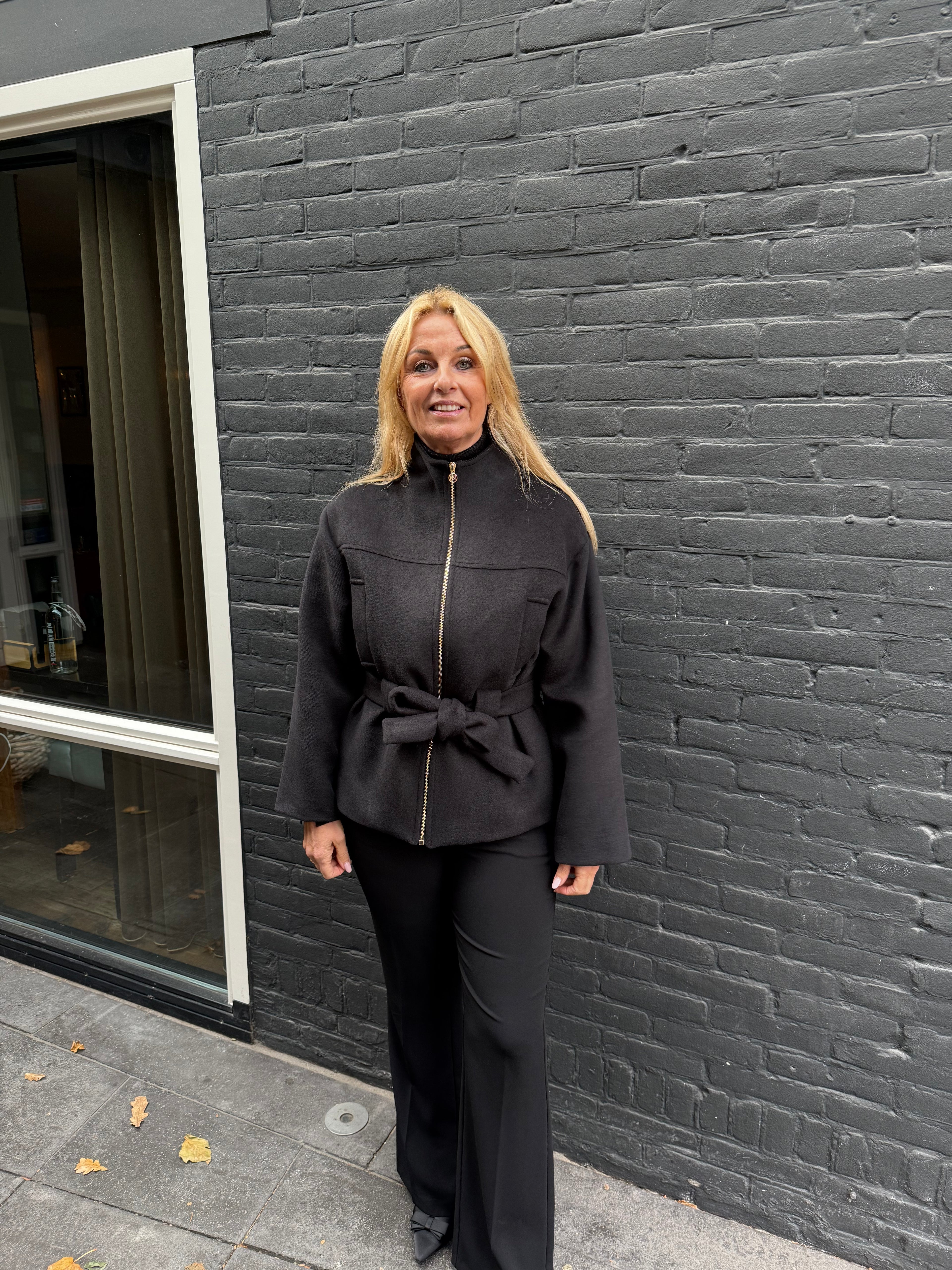 Rinascimento Jas met ceintuur zwart