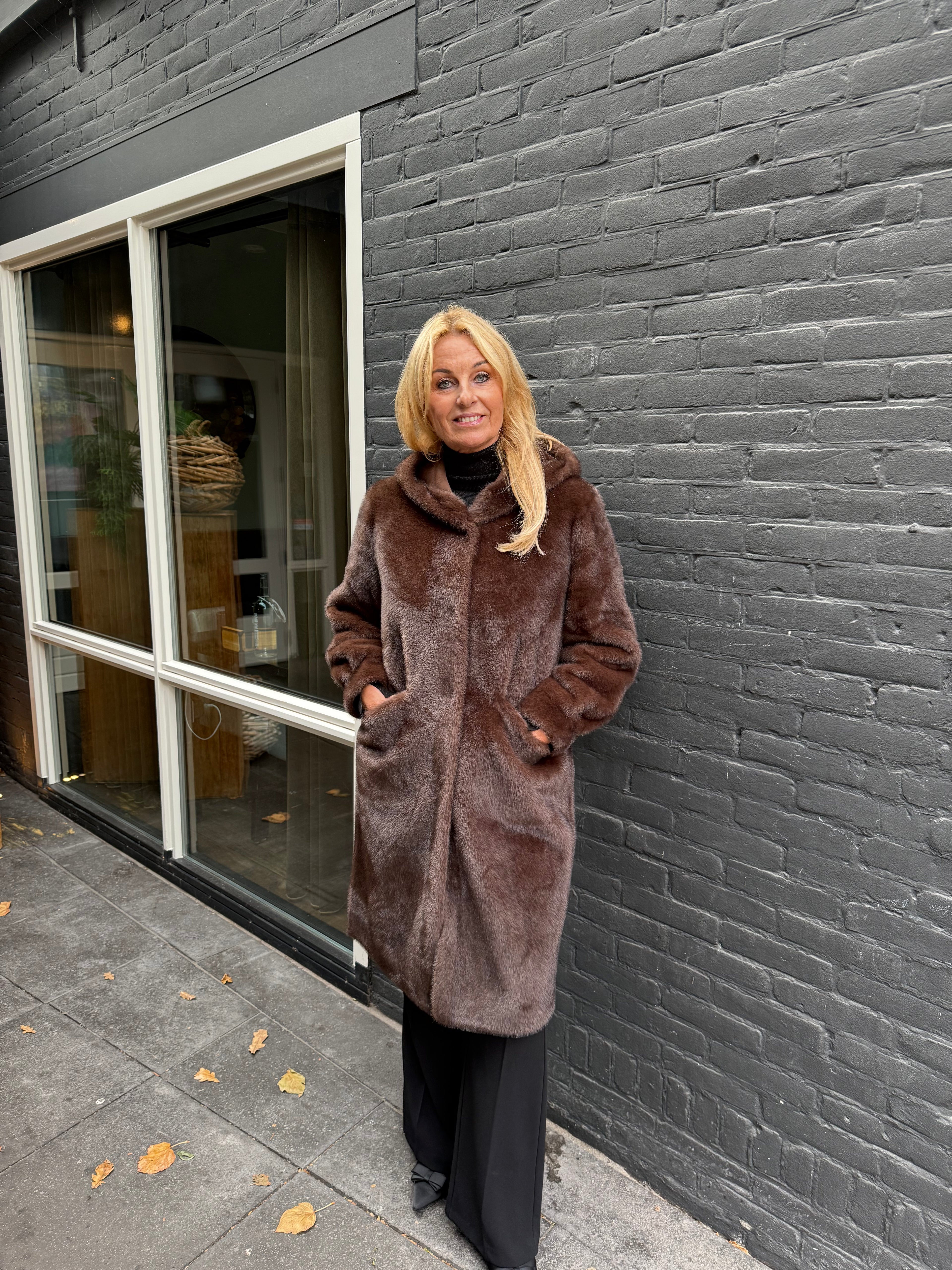 Rinascimento Faux Fur Jas bruin