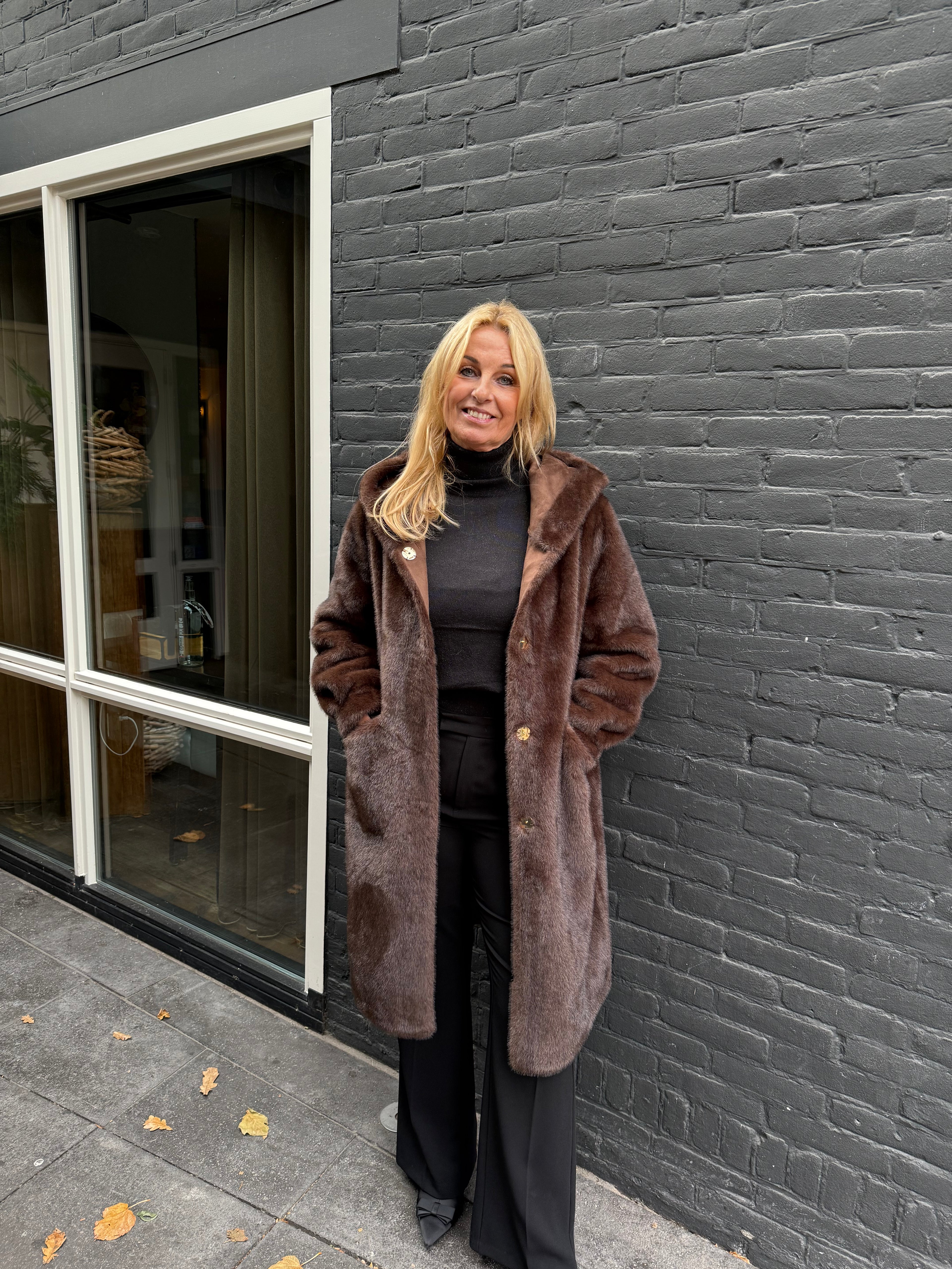 Rinascimento Faux Fur Jas bruin