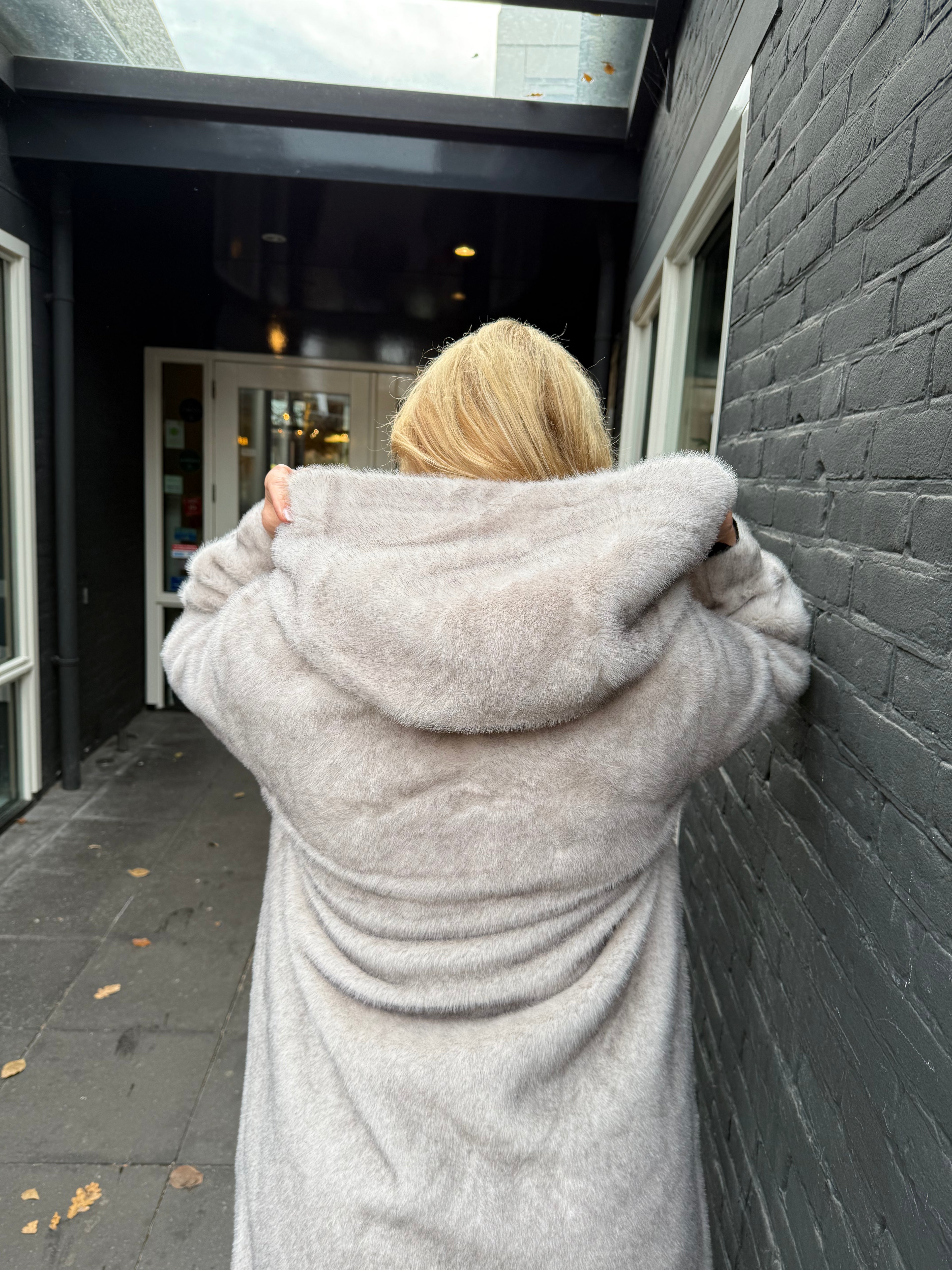 Rinascimento Faux Fur Jas light grey