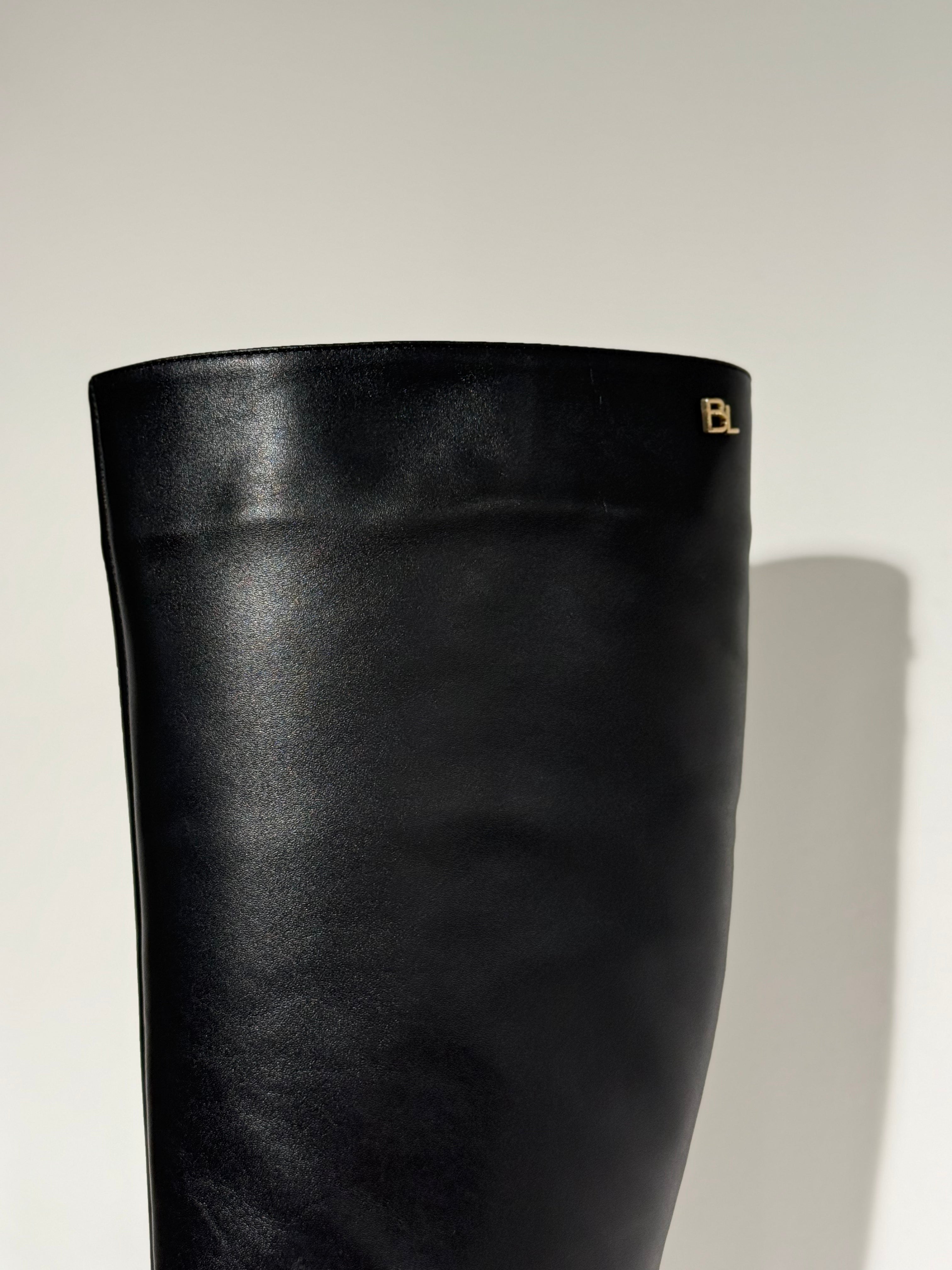 Babouche Siri Zwarte Leren Laars met Hak