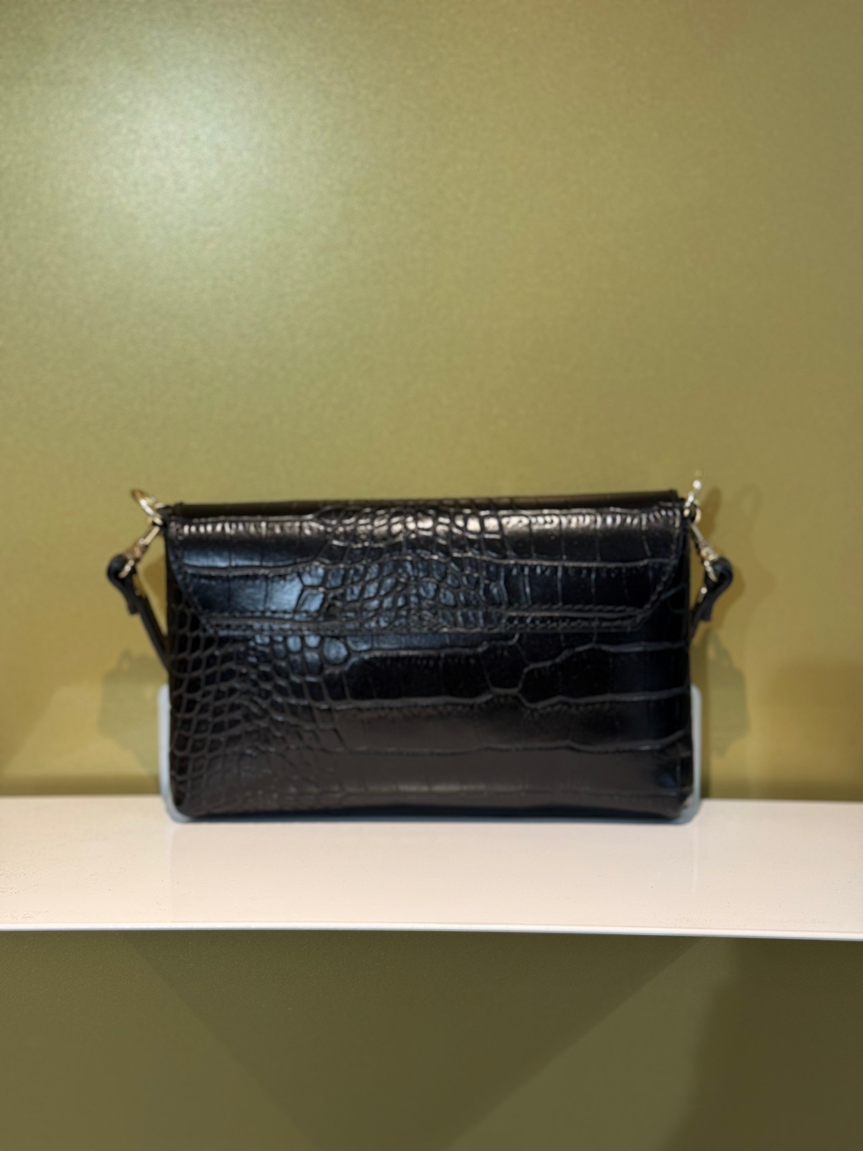 MVD Black Snake-Print Clutch