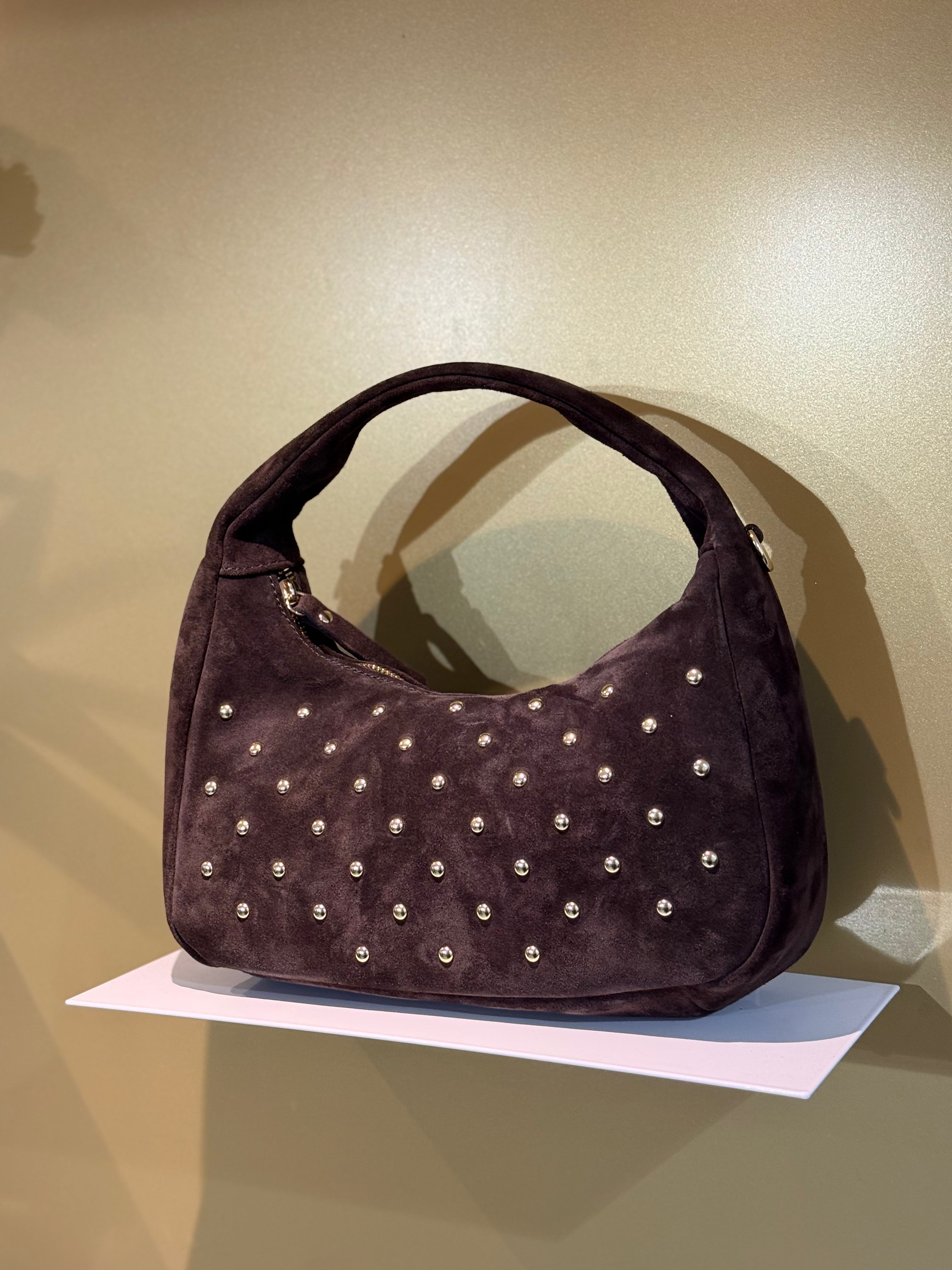 MVD Suede Stud Glam Bag bruin