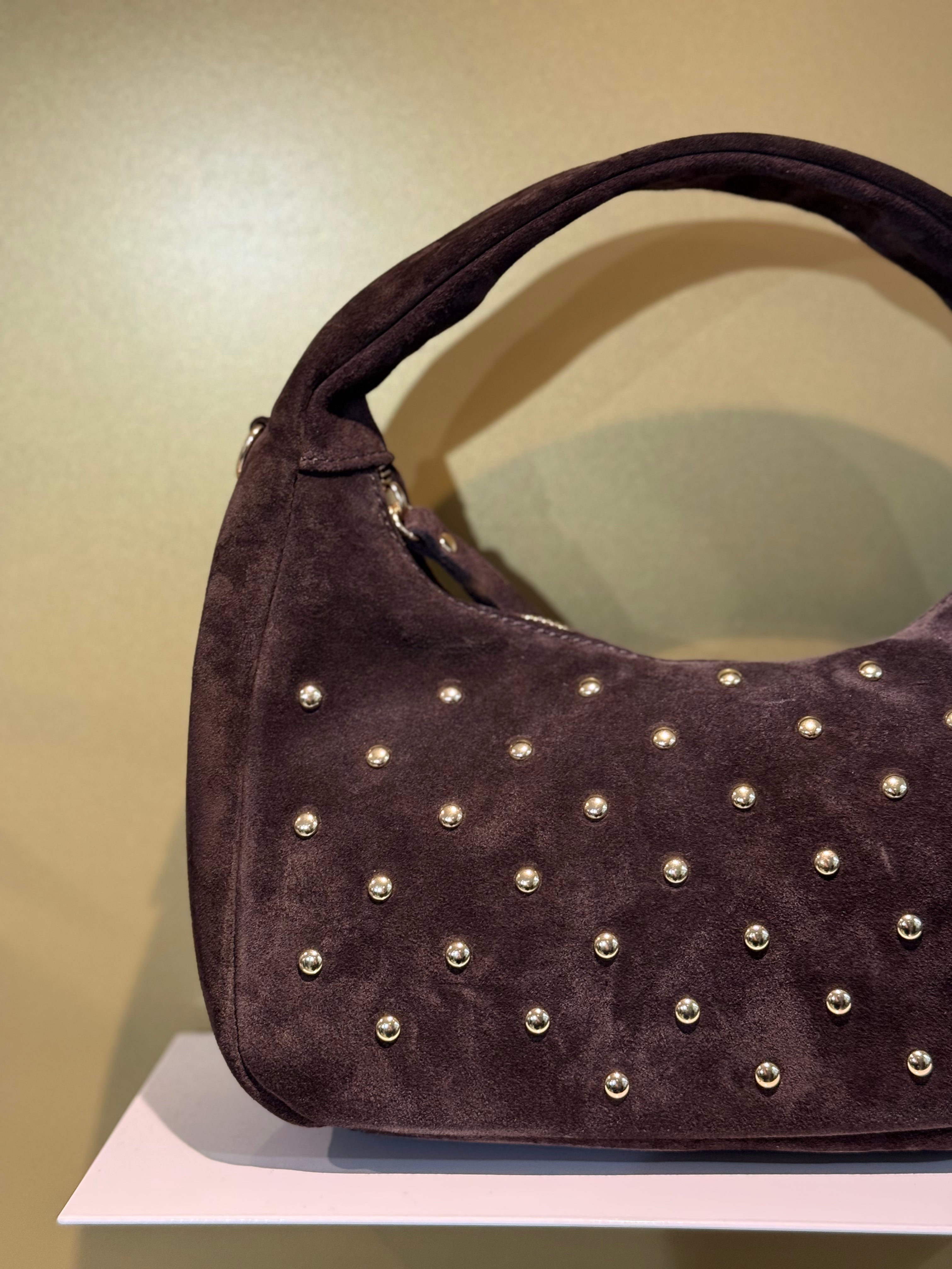 MVD Suede Stud Glam Bag bruin
