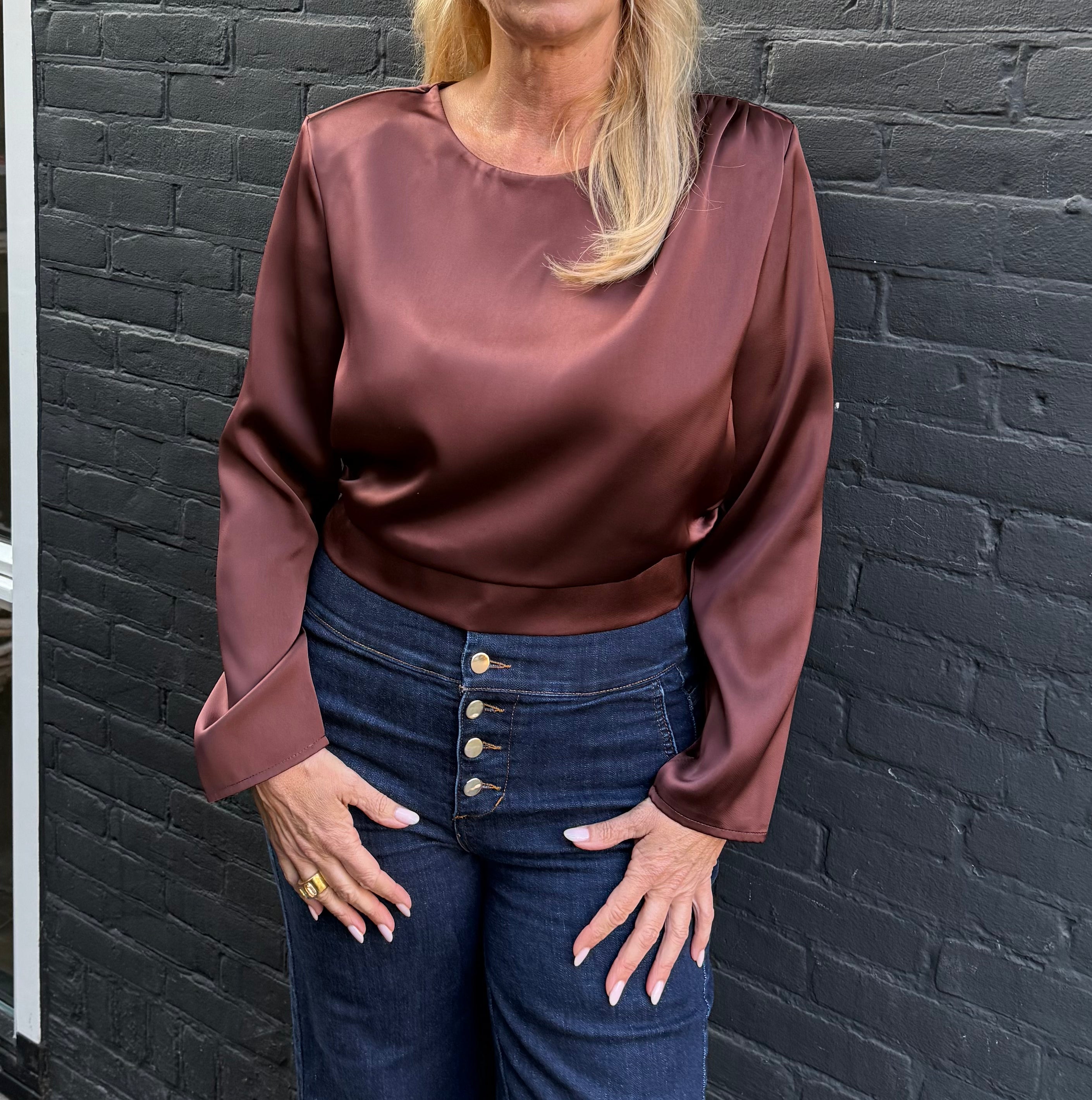 Rinascimento Bruine Blouse cropped