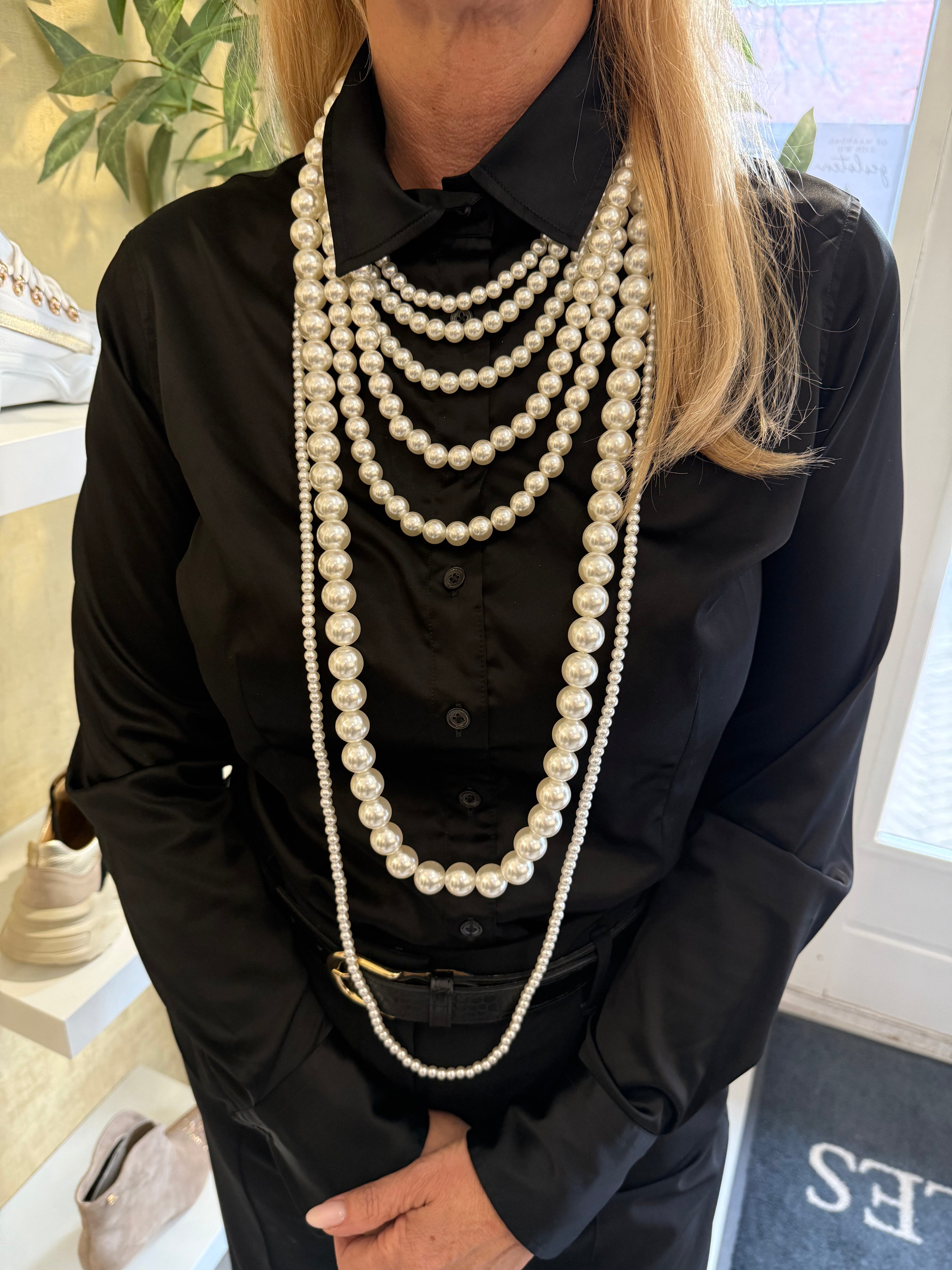 MVD Styles Gelaagde Parel Statement Ketting