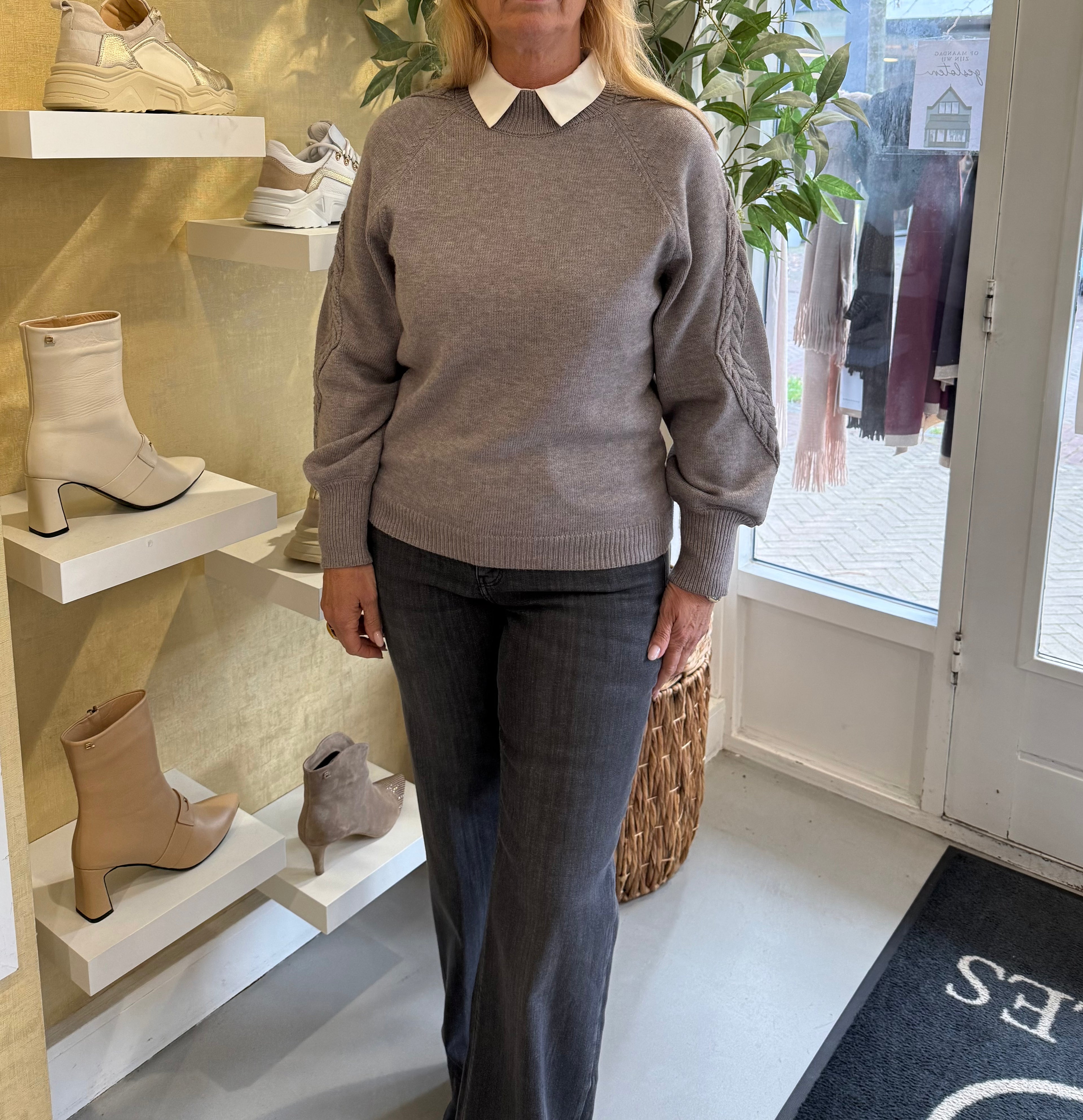 MVD Styles The Label – Grijze Trui met Kabelmouw