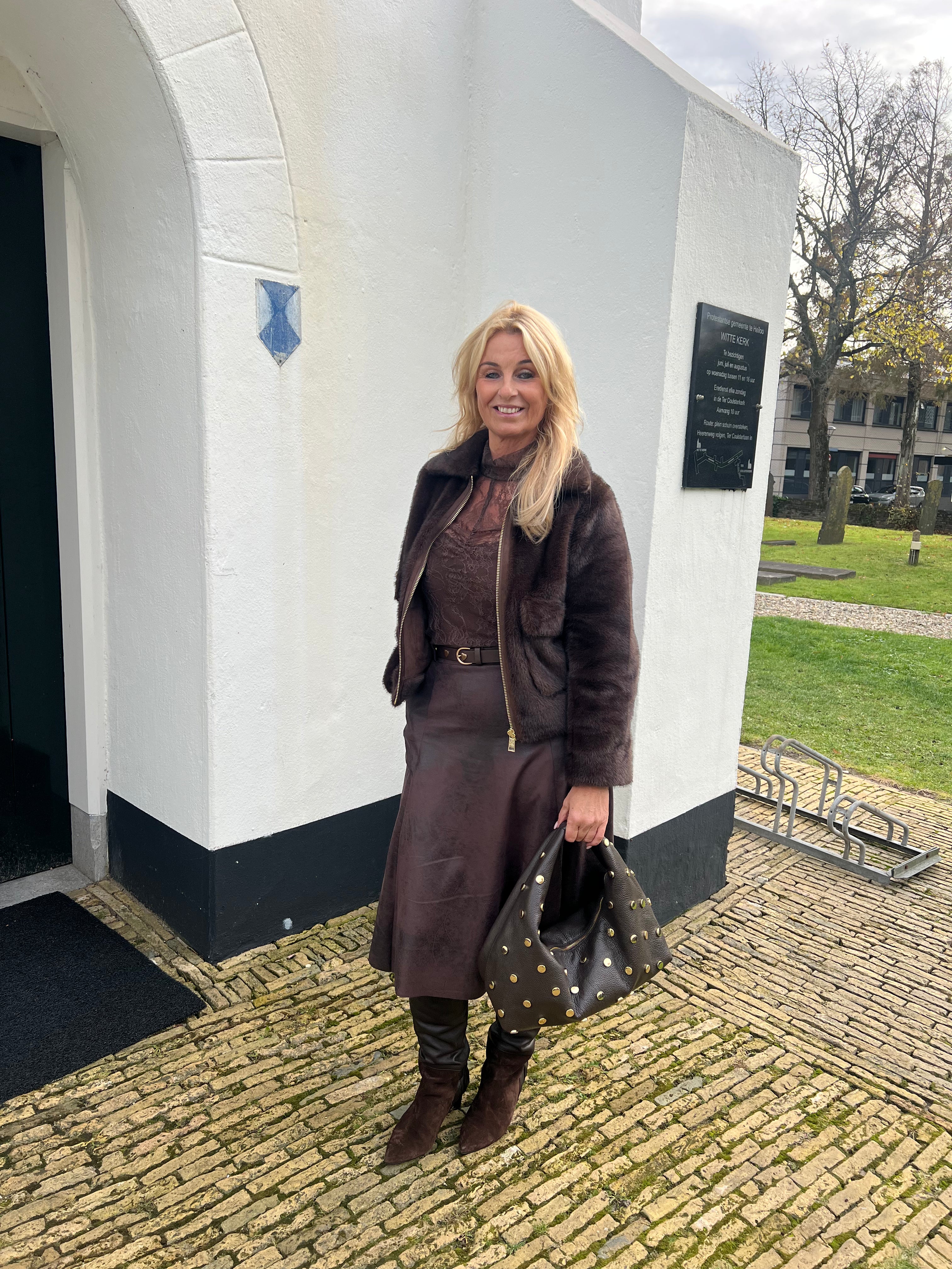 Rinascimento Korte jas bruin Faux Fur