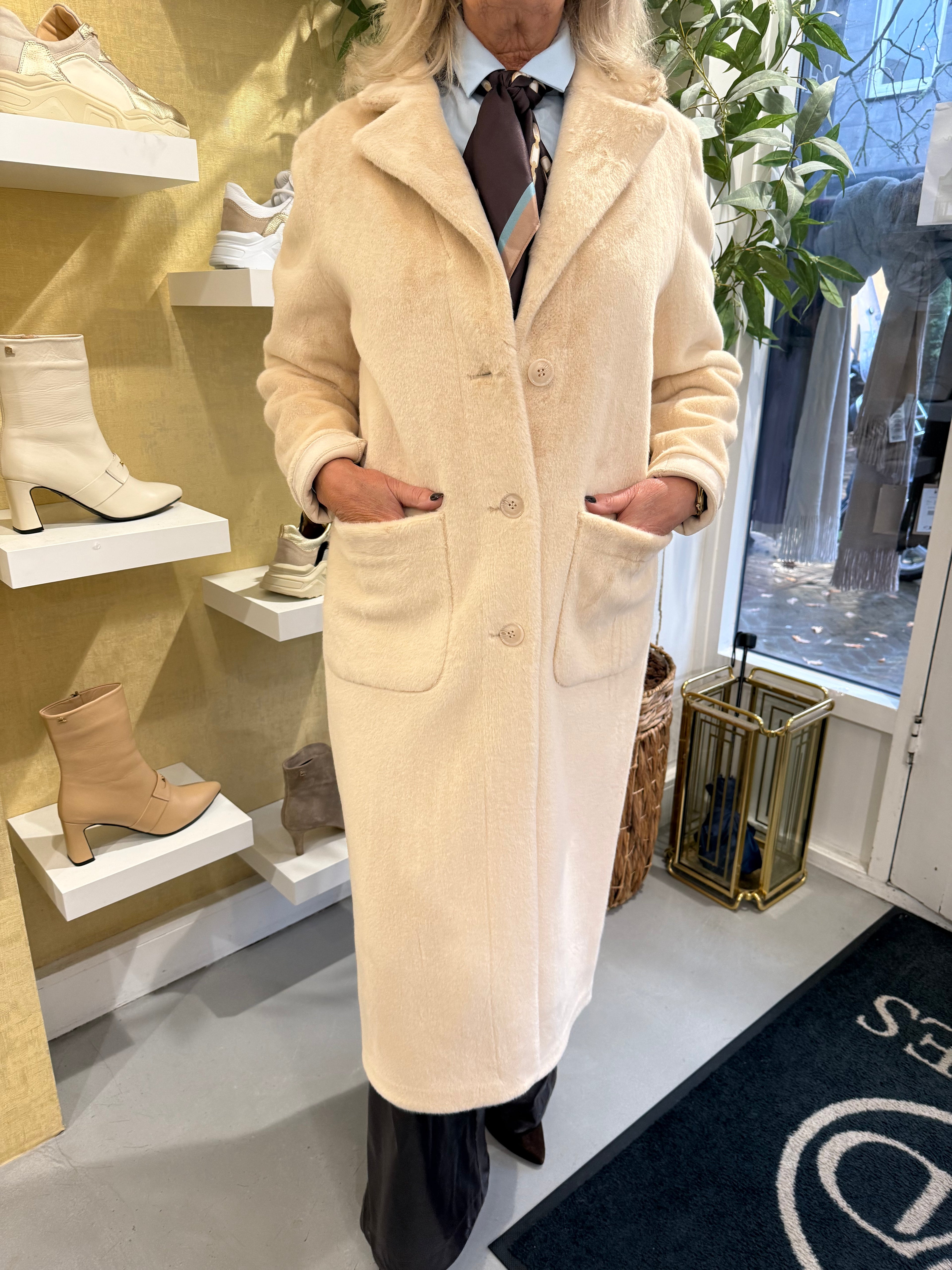 Rinascimento Reversible faux fur jas beige