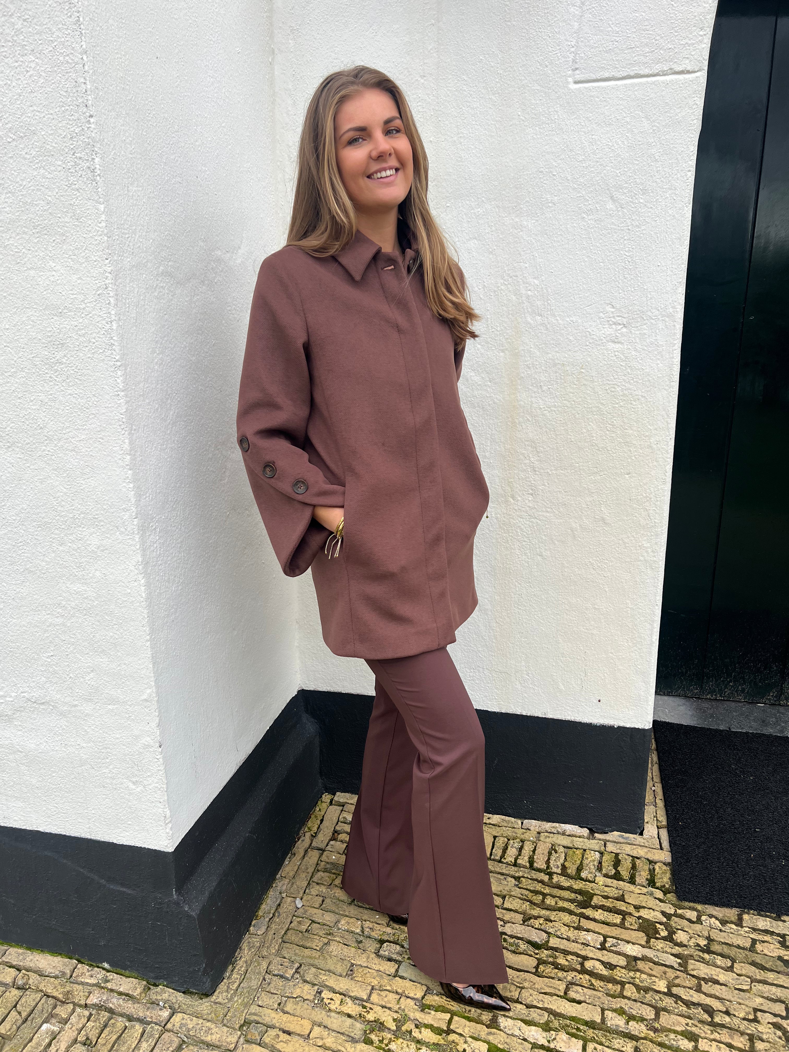 Rinascimento Bruine Jas met knopen