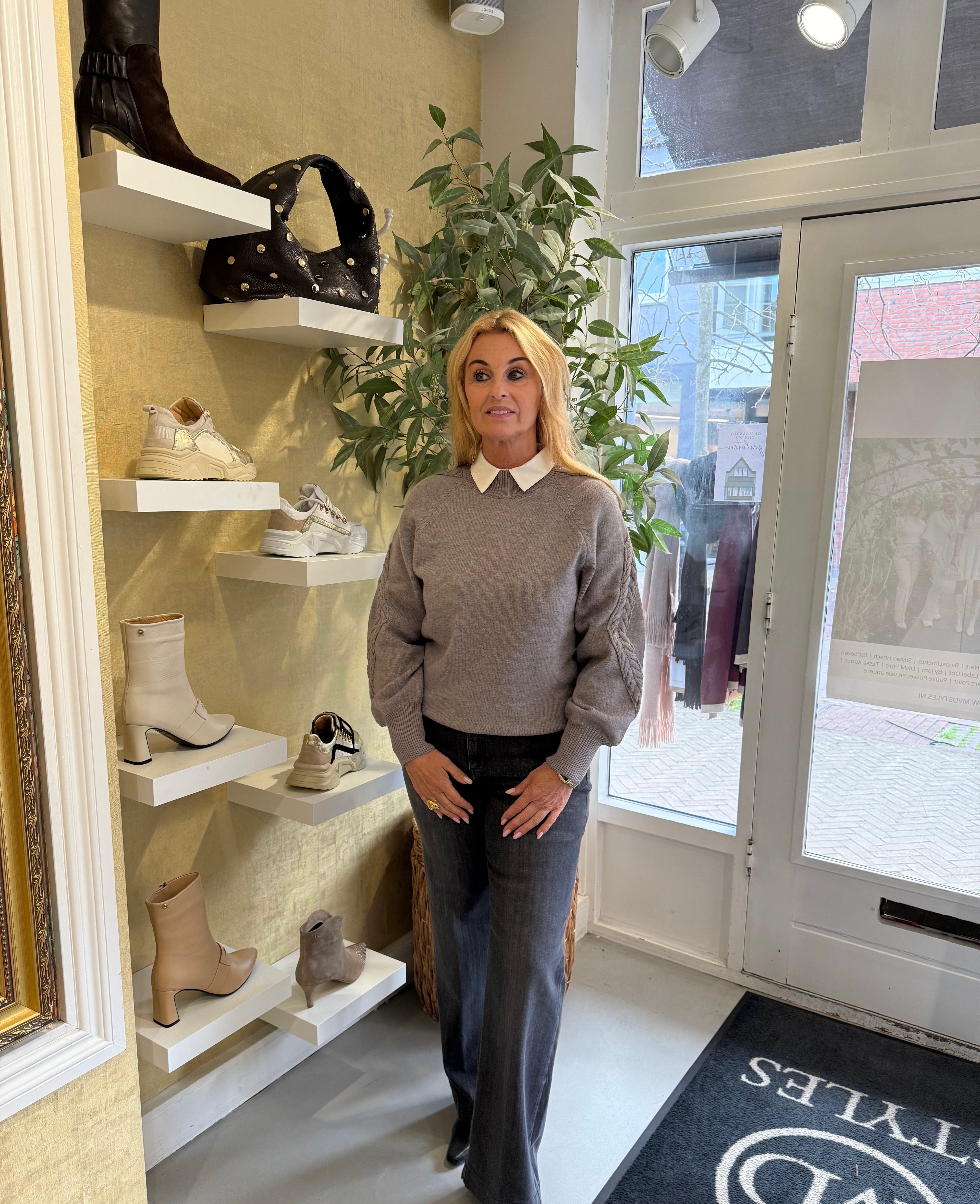 MVD Styles The Label – Grijze Trui met Kabelmouw