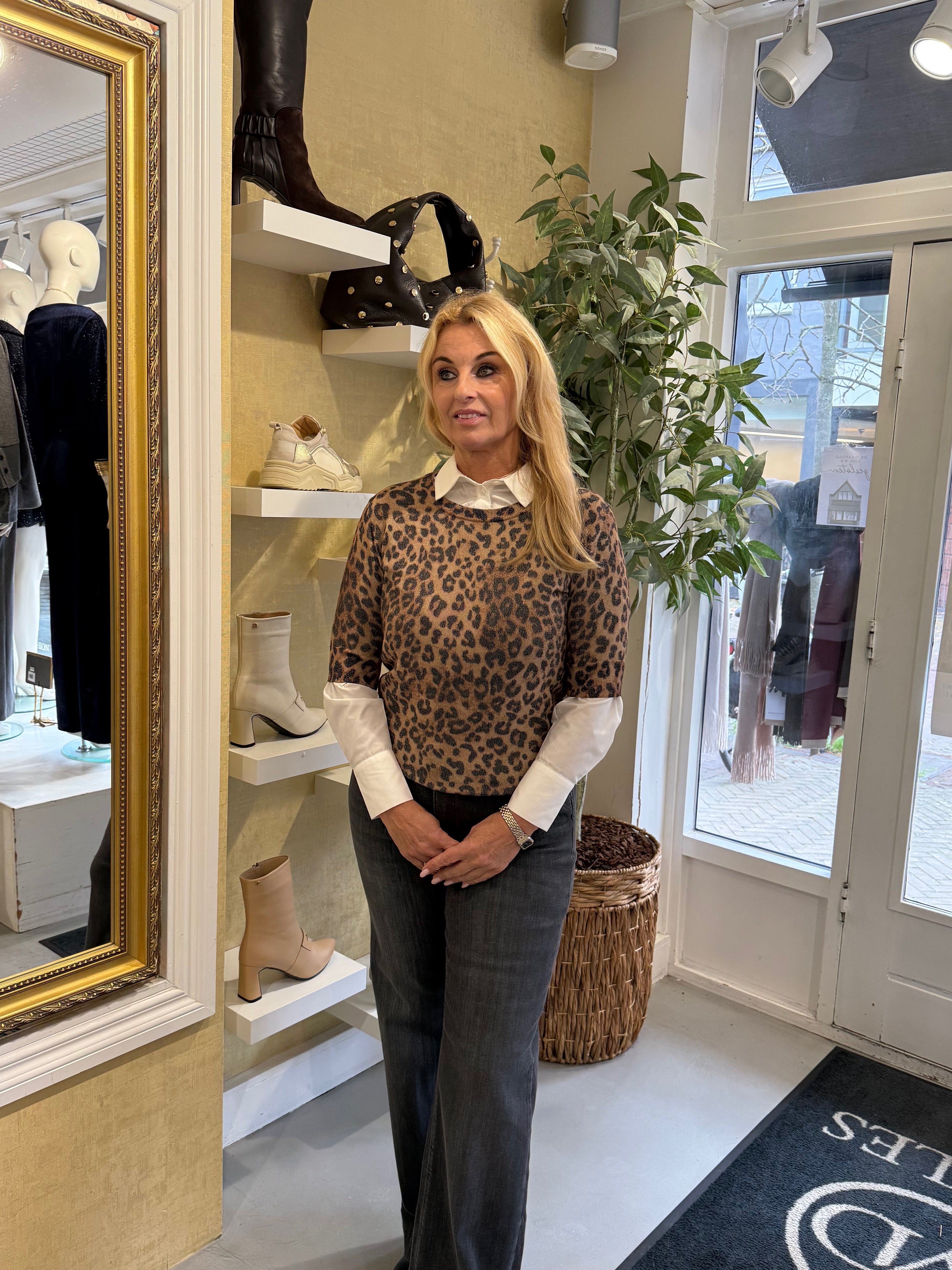 MVD Styles The Label – Panterprint Truitje met Lurex bruin