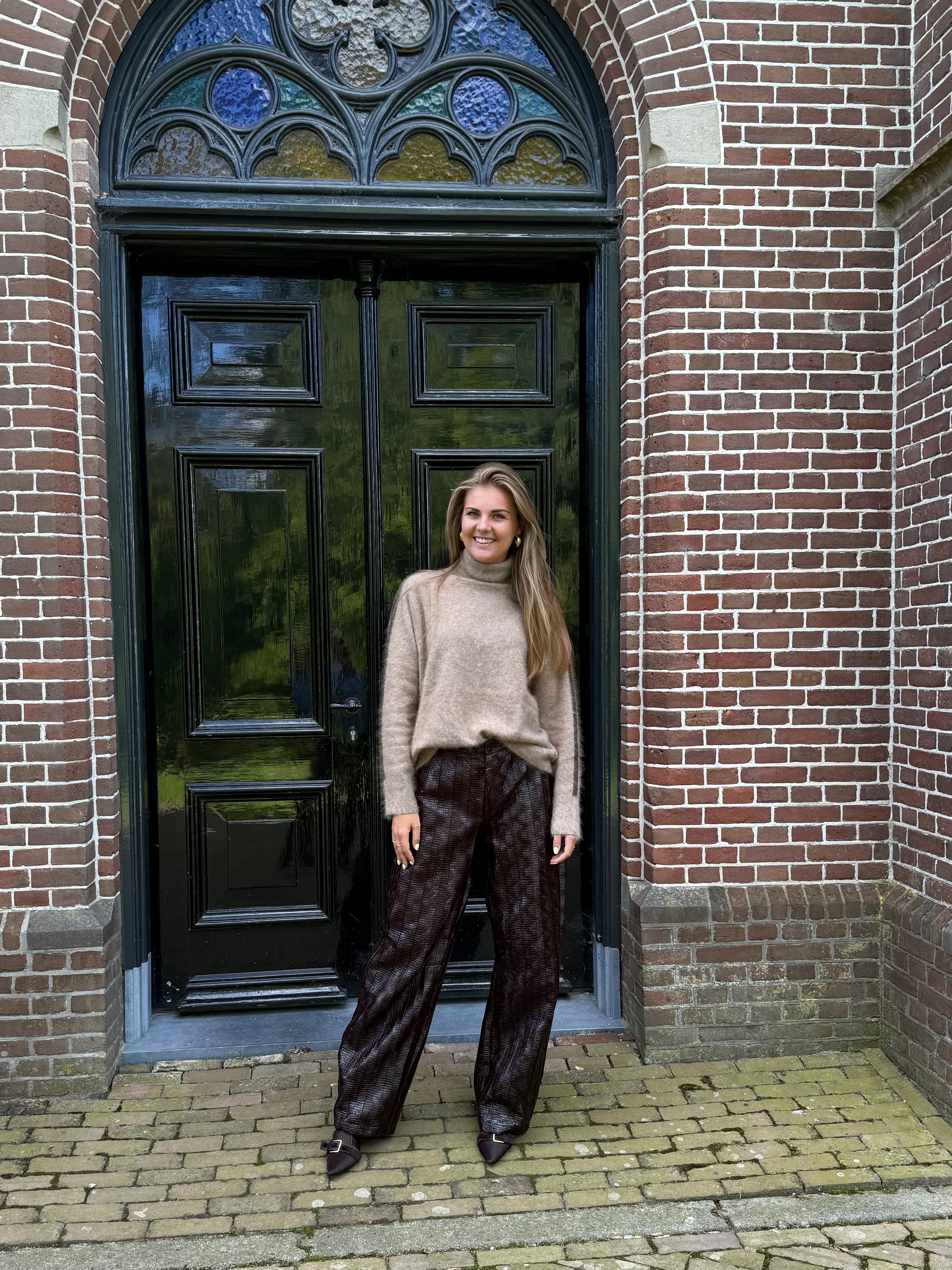 Silvian Heach Leather Look Relief Broek
