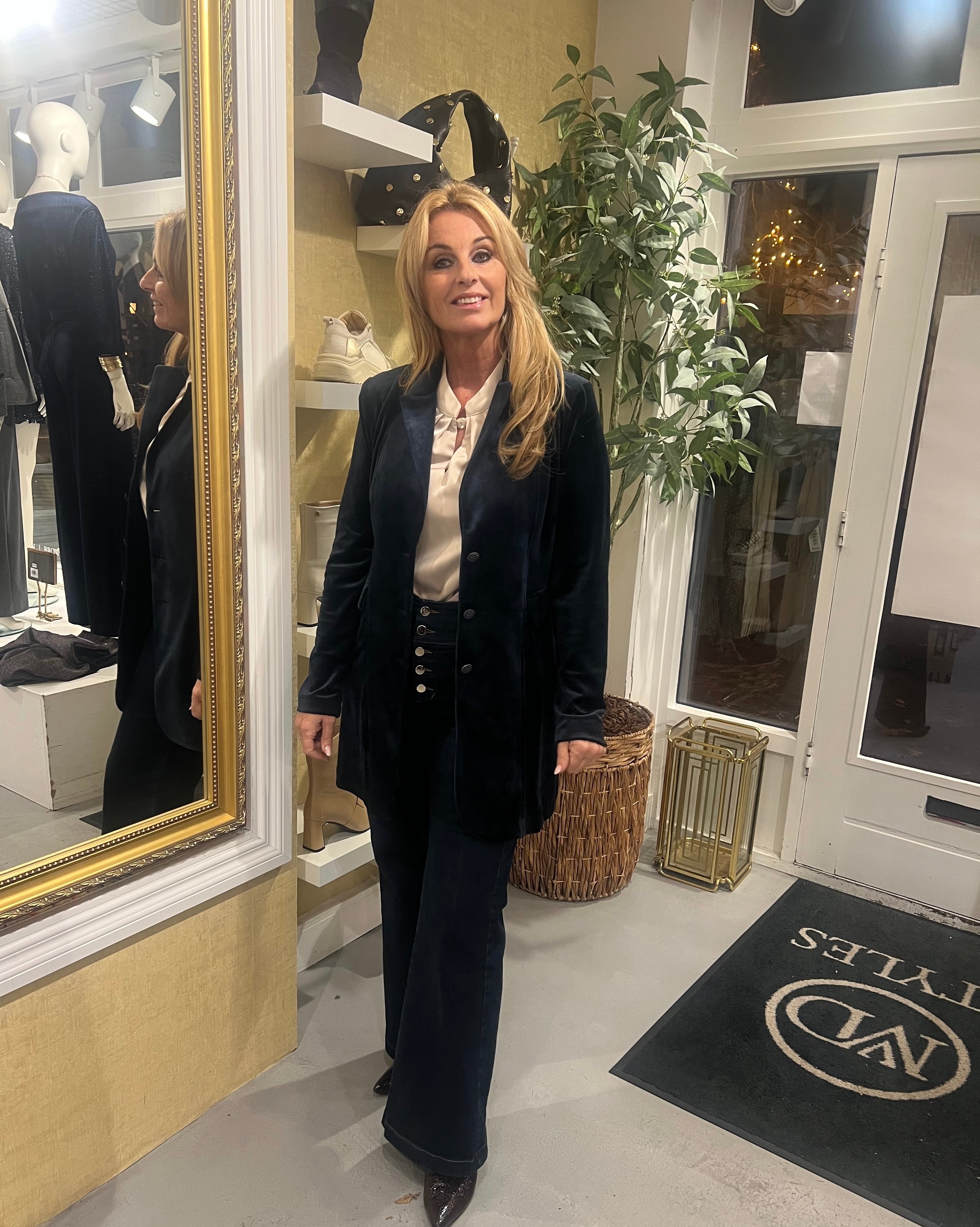 Helena Hart Blazer Tuxy velour marine